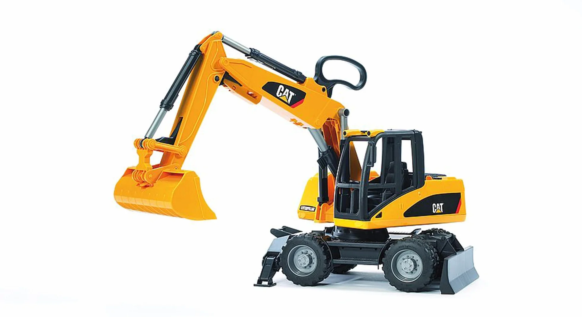 bruder 02445 - Koparka kołowa Cat - 1:16 Plac budowy, Pojazd budowlany, Koparka łyżkowa, Robotnik, Świat, Maszyna budowlana, Zabawka