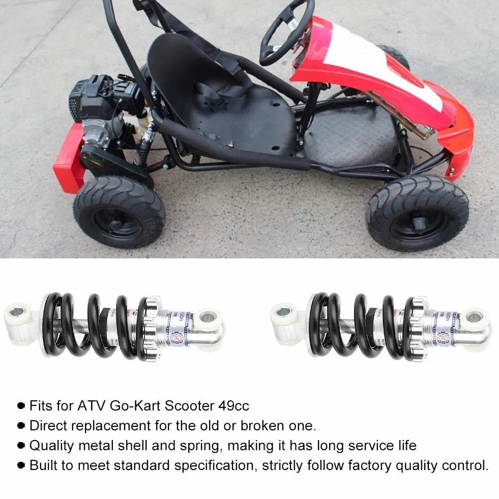 Yctze 2szt amortyzator motocyklowy, 125mm 750LBS metalowy amortyzator tylny pasuje do skutera ATV gokart 49cc