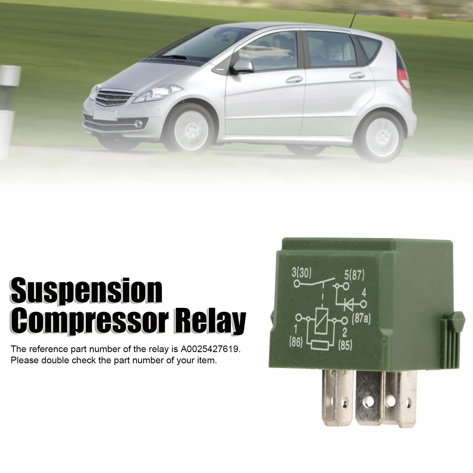 Przekaźnik sprężarki z zawieszeniem pneumatycznym 12 V A0025427619 kompatybilny z A Klasse W168 W169 B Klasse W245 C Klasse W204 CLS Klasse C218 E Klasse W211 W212