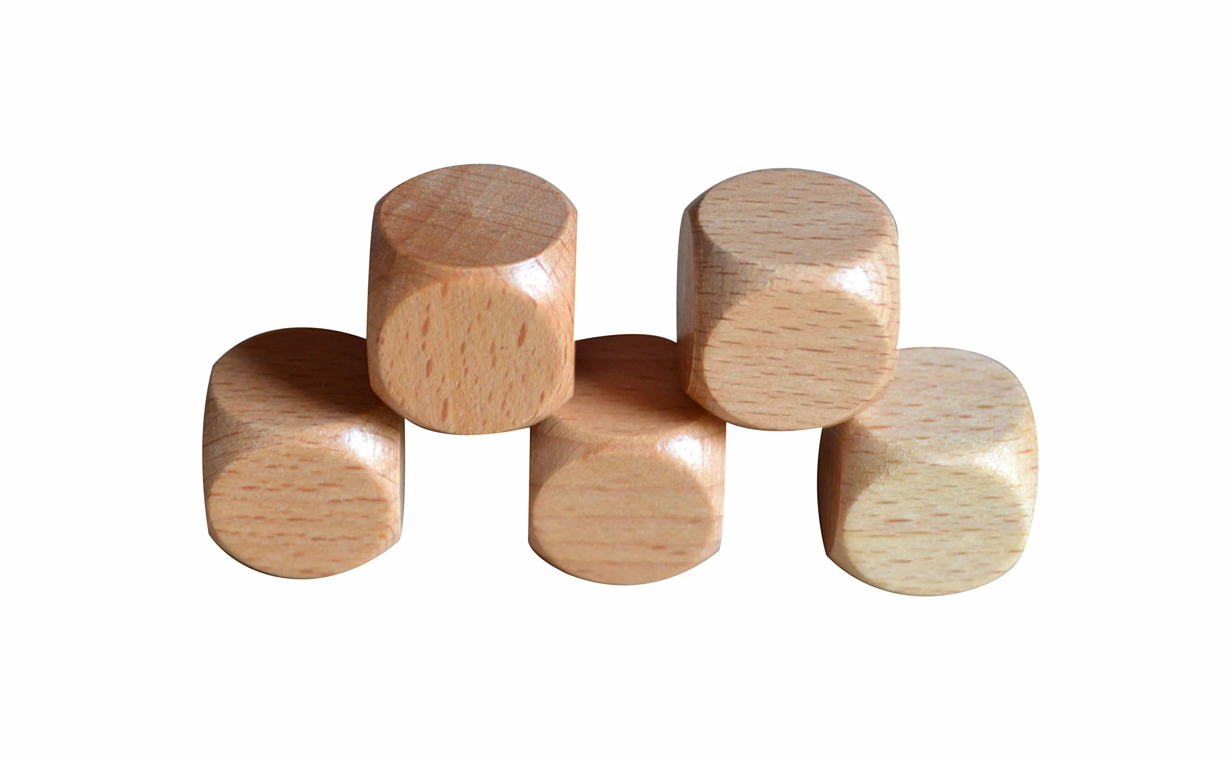 Wooden World - 10 x drewniana kostka do regularnych kostek, pusta, niemalowana, drewno sześciokątne, 20 mm