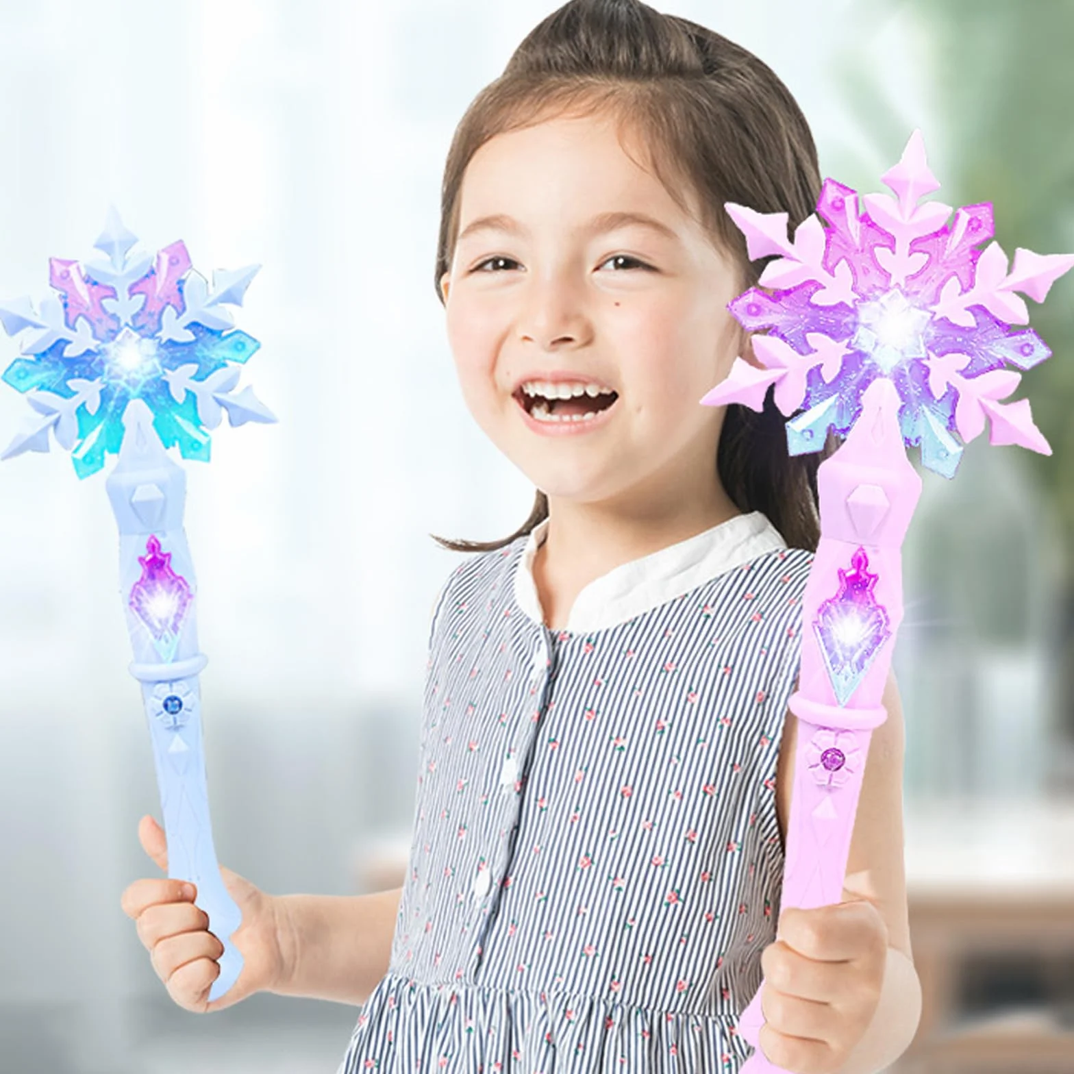 2 sztuki magicznej różdżki dla dziewczyn, magiczna różdżka księżniczka z muzyką i światłami, odpowiednie prezenty urodzinowe, świąteczne i halloweenowe akcesoria