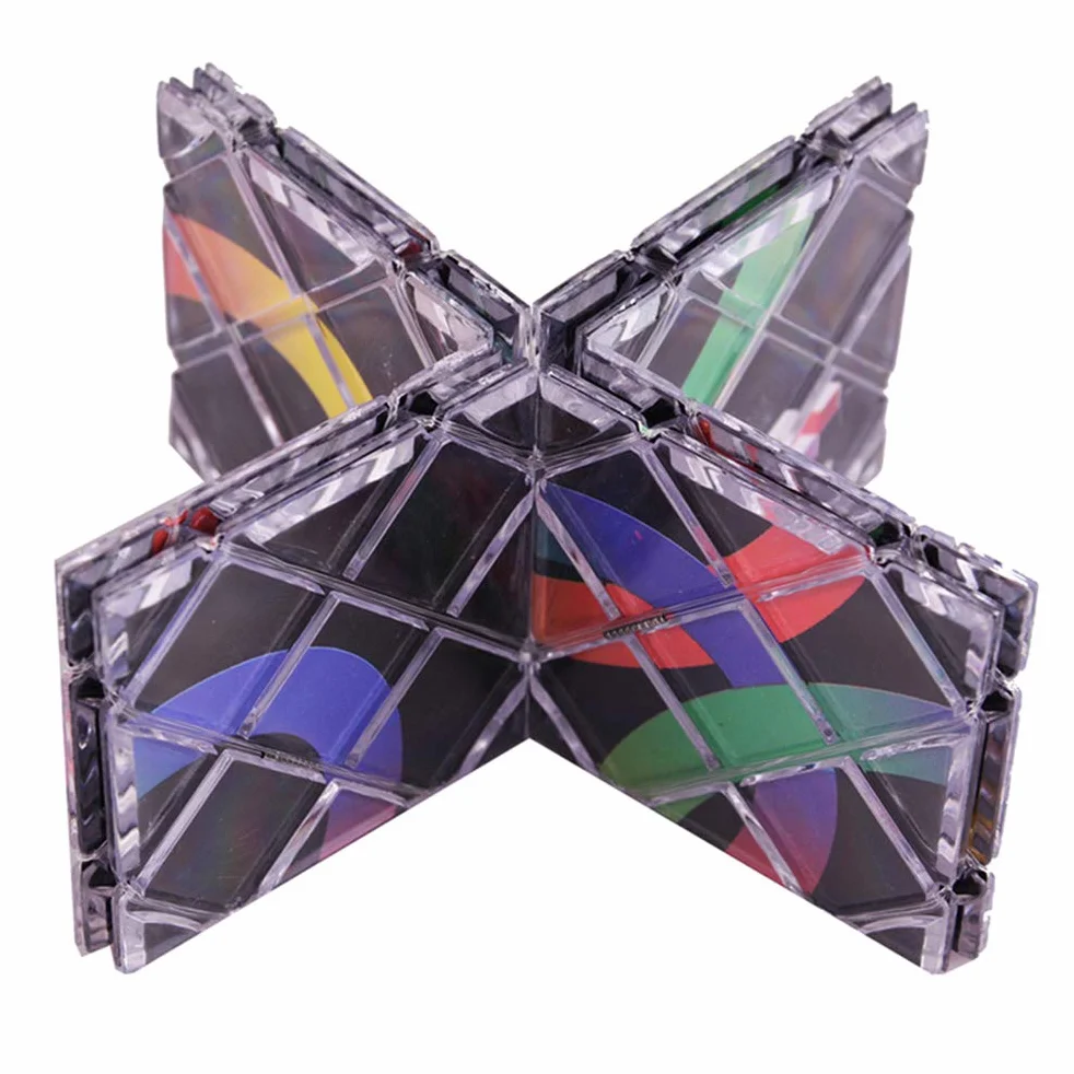8 paneli, 3 pierścienie, Magic Folding Puzzle Cubes Twisty Cubo Magico Professional Cube Classic Toys (czarne A)