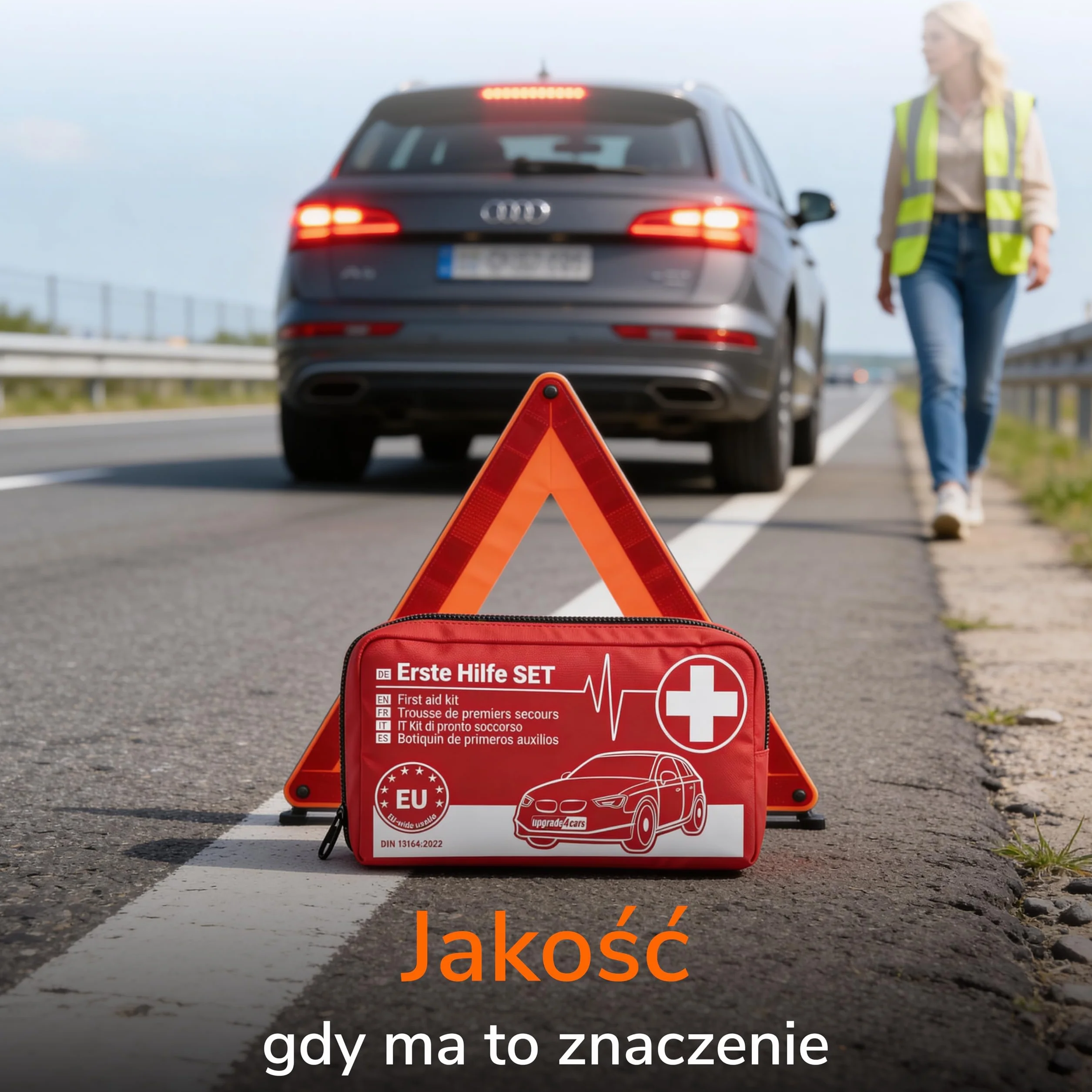 Upgrade4cars Apteczka Samochodowa 2026 DIN 13164 Zestaw Pierwszej Pomocy Ważny w Całej Europie | Apteczka do Domu i w Podróż