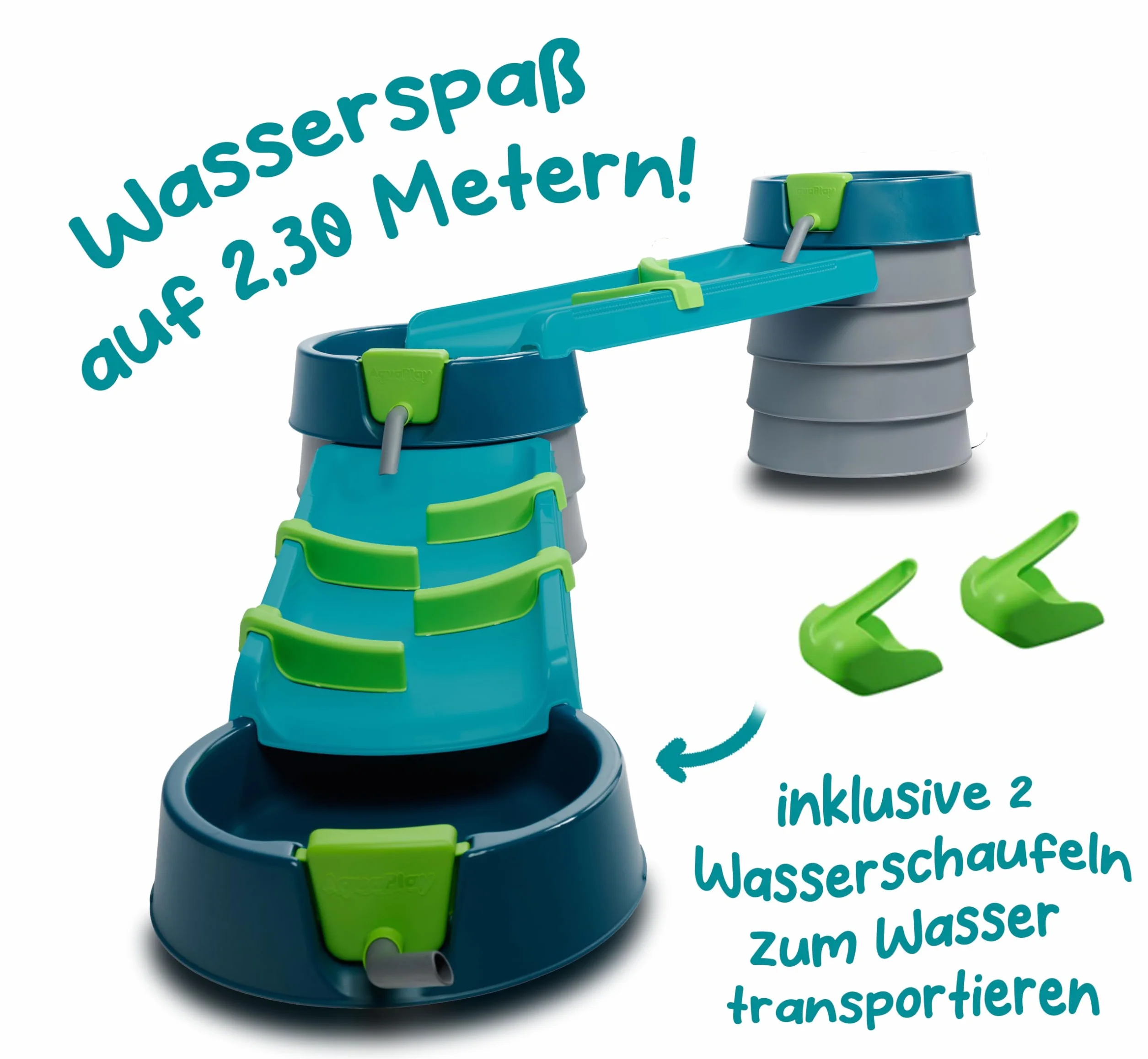 AquaPlay Mudway Flow – połączony tor wodny i piaskowy, 2,3 m tor wodny z zamkami, umywalką i suwakiem, elastyczny system wtykowy, odporny na warunki atmosferyczne, naturalnie połączony tor wodny na