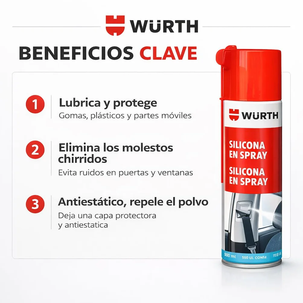 Spray silikonowy 500 ml do tworzyw sztucznych, gumy i metalu