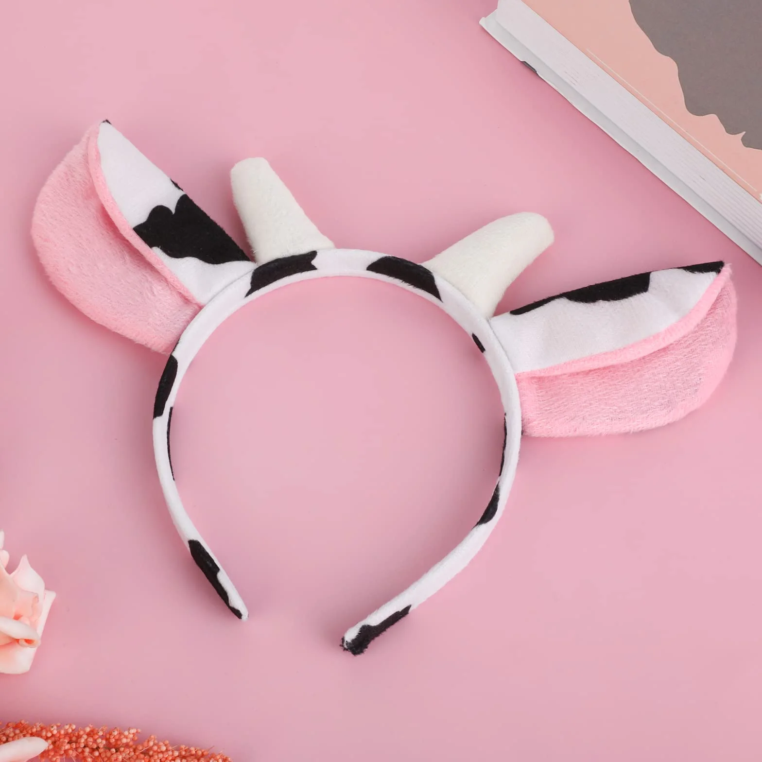 WLLHYF Wielkanoc krowie ucho opaska na głowę zwierzę odzież Valentine krowie opaska na uszy moda wygodne Halloween Boże Narodzenie kostium cosplay akcesoria do włosów