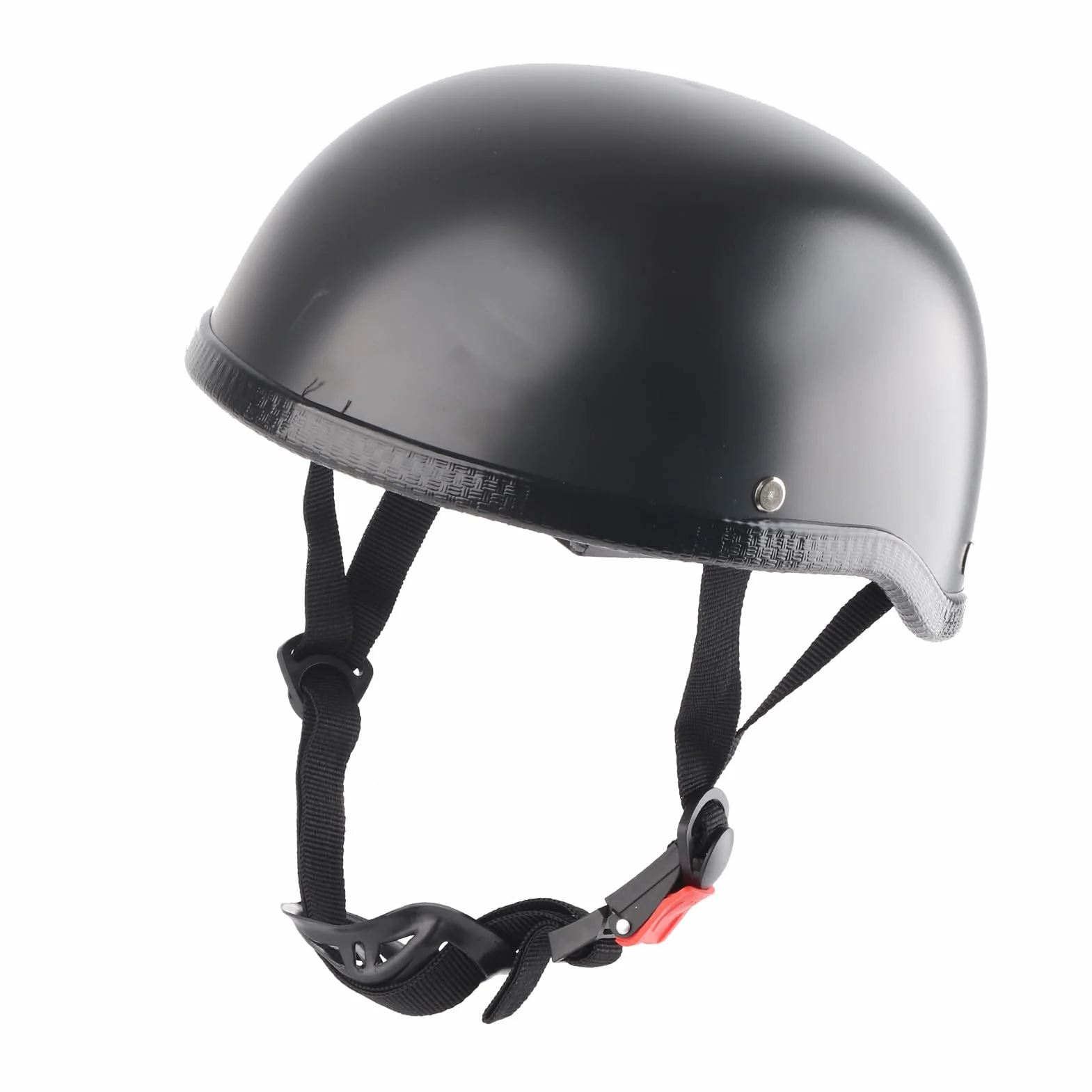 Kask Motocyklowy Półtwarzowy Matowy Czarny Retro