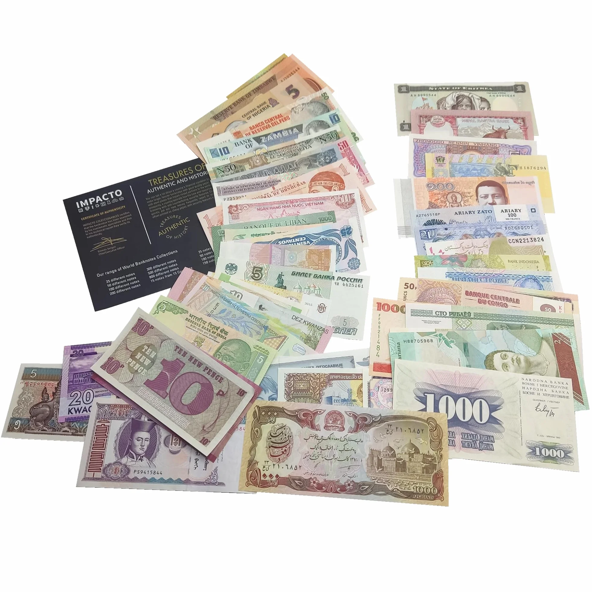 IMPACTO COLECCIONABLES 50 banknotów z 50 różnych krajów