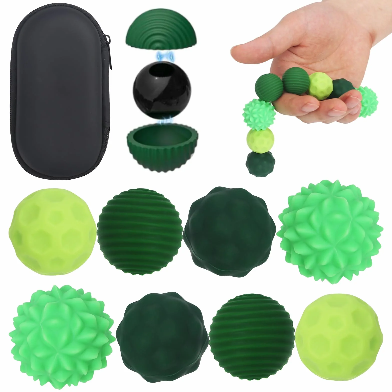 Realjoy Magnetyczna zabawka fidget, 8 sztuk, z kulkami magnetycznymi, antystresowa zabawka dla dzieci i dorosłych