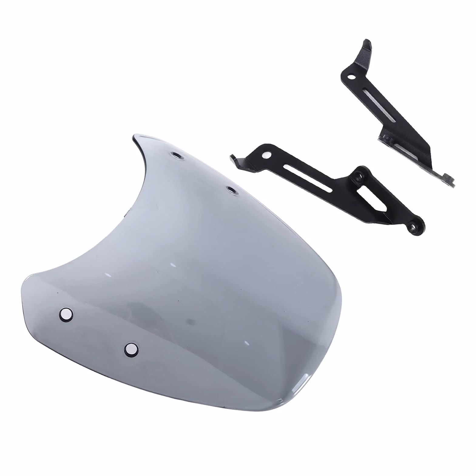 Szyba przednia motocykla, odporna na uderzenia szyba przednia motocykla z aluminiowymi wspornikami montażowymi do modyfikacji(szary)