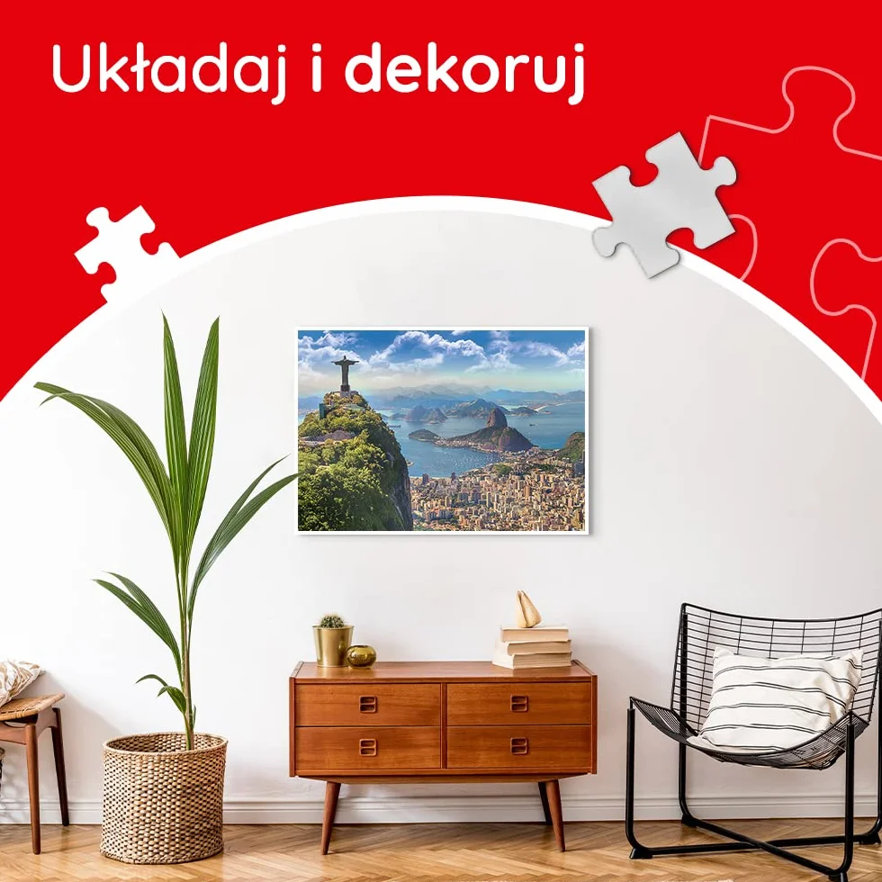 Trefl - Puzzle Rio de Janeiro, Brazylia - 1000 Elementów, Widok na Miasto, Wzgórze, Widok z Lotu Ptaka, Układanka DIY, Kreatywna Rozrywka, Prezent, Puzzle Klasyczne dla Dorosłych i Dzieci od 12 Lat