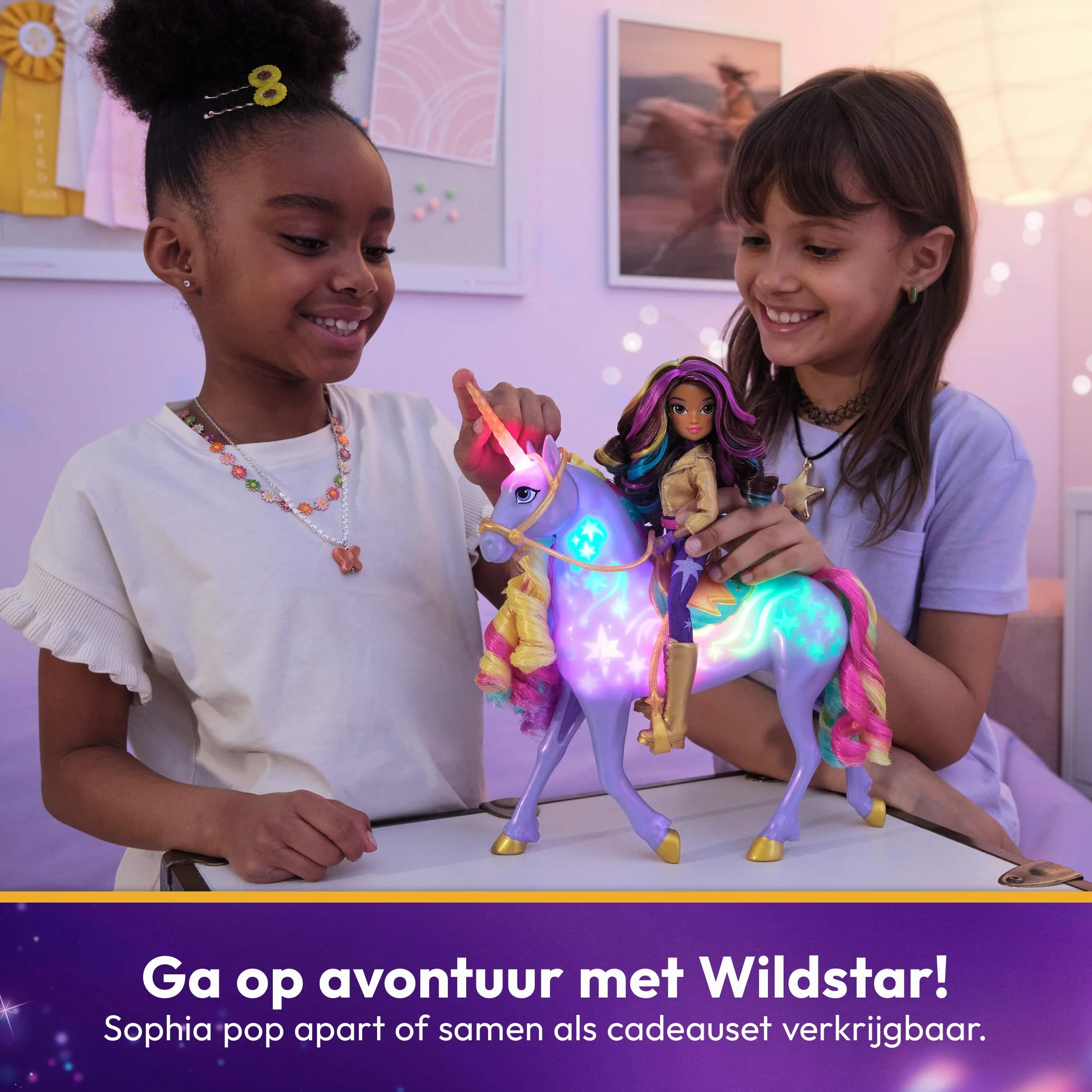 Unicorn Academy 6071157 jednorożec DollFtrRainbwLightUpWildstar, wielokolorowy