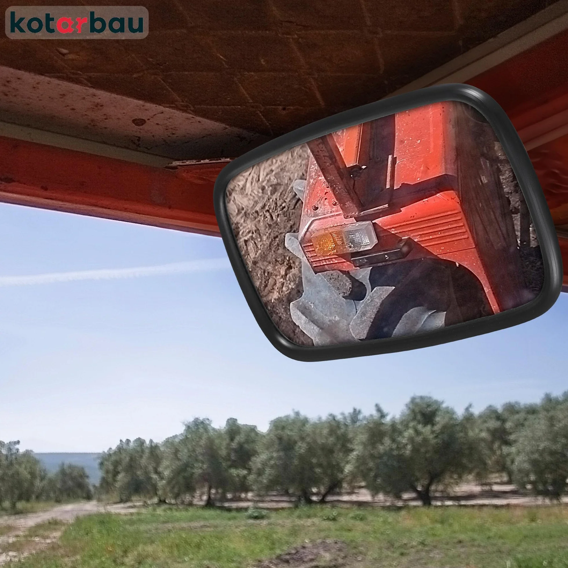 KOTARBAU® Lusterko Uniwersalne 19 x 23 cm do Ciągnika Ładowarki Koparki PCV Lustro do Sprzętu Rolniczego Zewnętrzne
