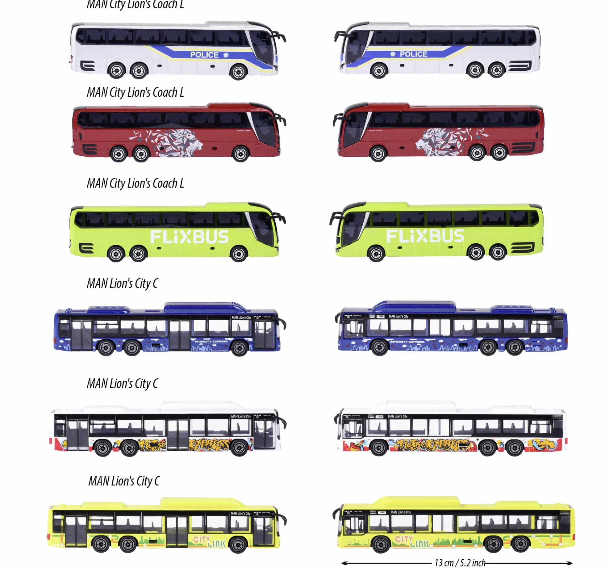 Majorette City Bus Model Autobusu, Wielokolorowy, 13 cm, 212053159