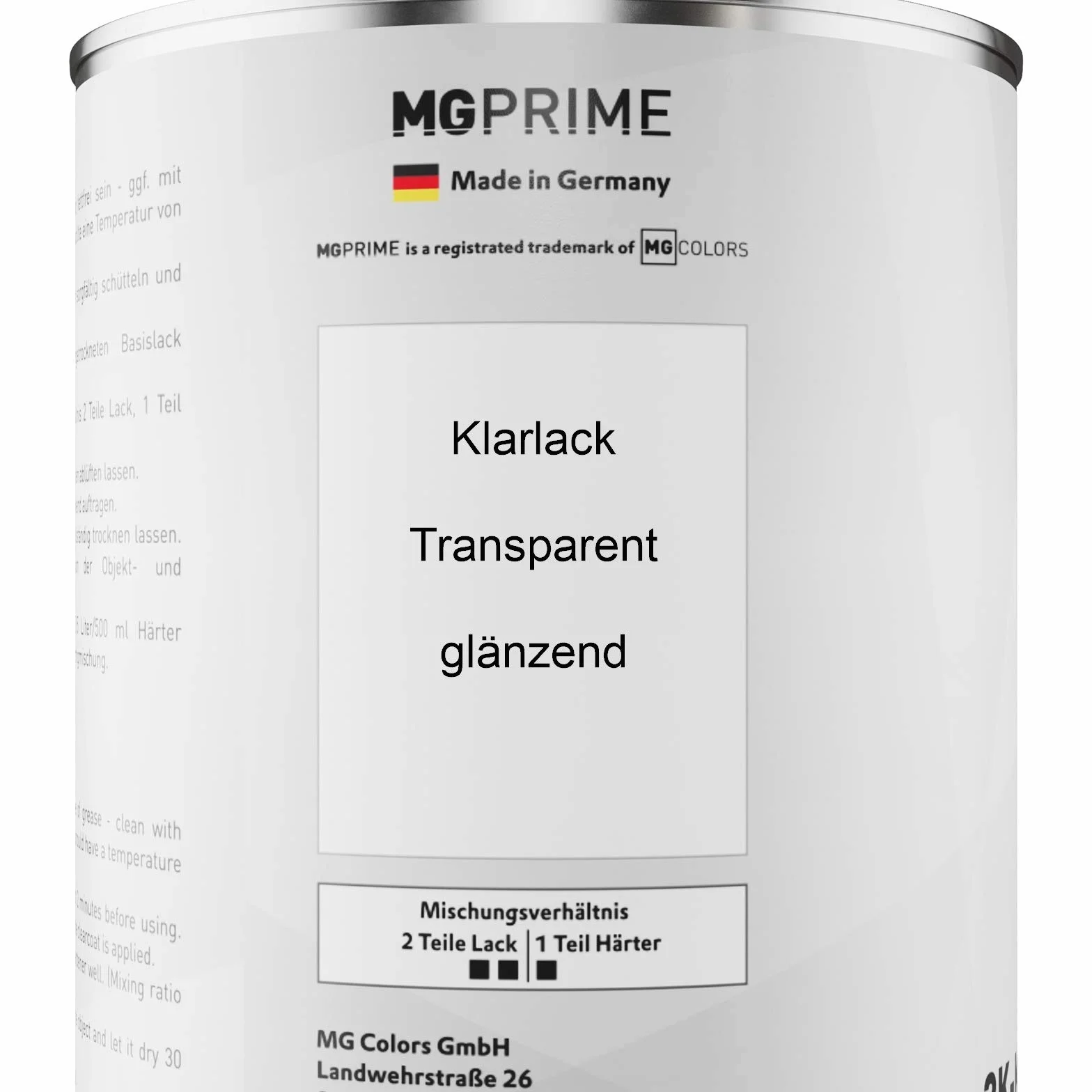 MG PRIME Lakier samochodowy Zestaw puszek Tesla PN00 NEU262E Quick Silver Lakier bazowy 2K Utwardzacz 2,5L