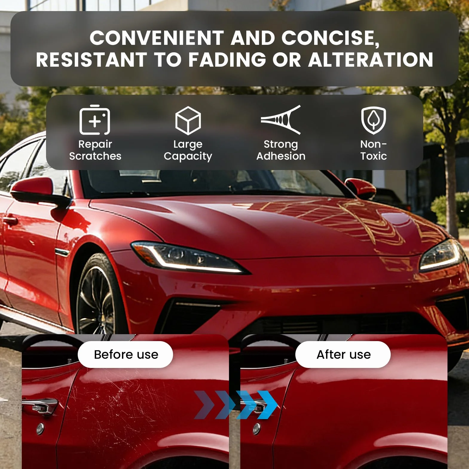 LA3V czerwony indyjski naprawa zadrapań samochodowych 2 w 1 pióro do VW Volkswagen