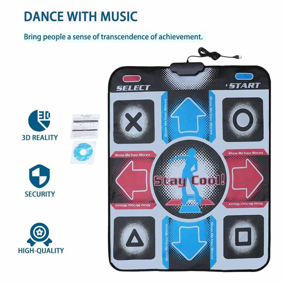 Mata do tańca, antypoślizgowa, odporna na ścieranie, DDR USB Dancing Pad, fitness, modelująca sylwetkę, mata do tańca, kompatybilna z 98/2000 / XP / 7