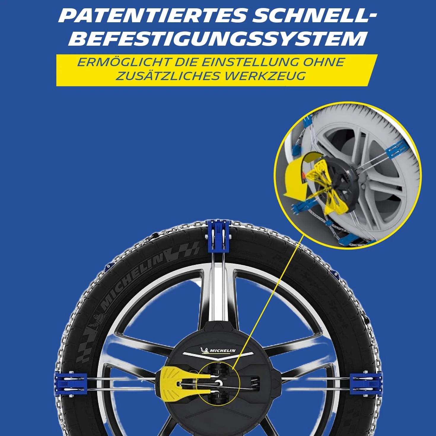 MICHELIN FAST Grip łańcuch śniegowy 130 z systemem szybkiego mocowania opon, łańcuchy śniegowe, 2 sztuki