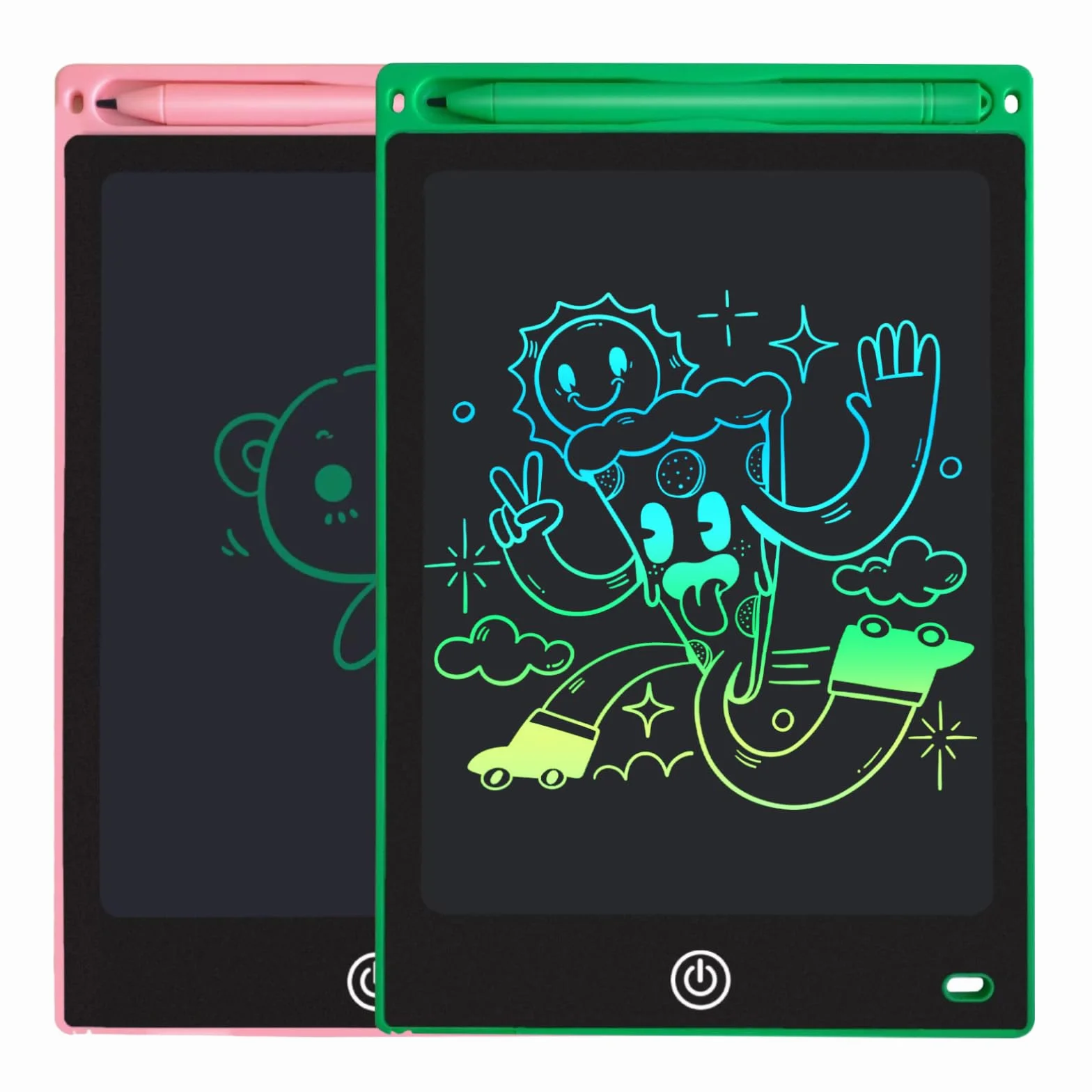 2-pak tabletów do pisania LCD, kolorowa tablica Doodle Board dla dzieci, elektroniczny rysunek, tablet do rysowania, prezenty dla dzieci w wieku 3-10 lat (niebieski i zielony)