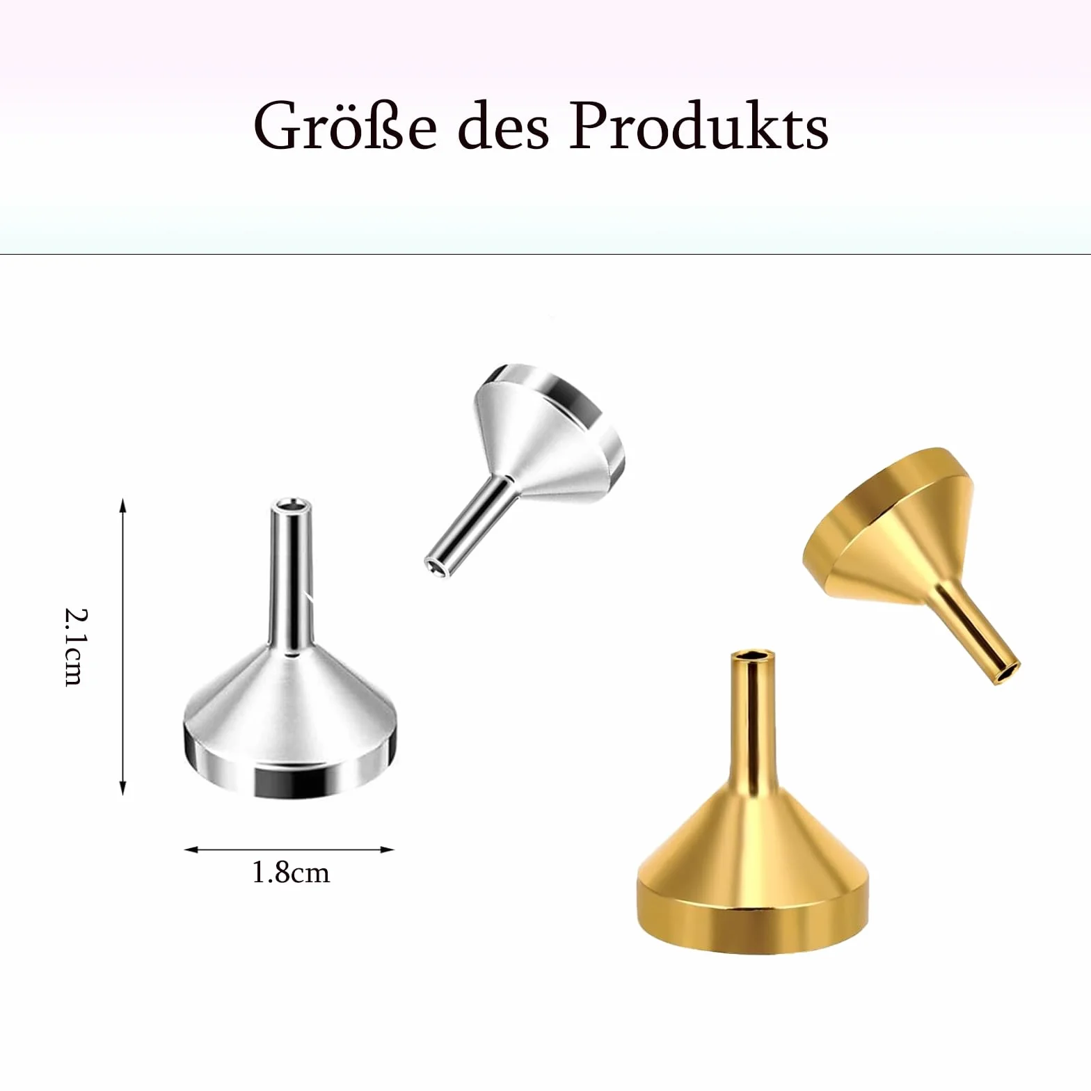 Zestaw 7 mini lejków metalowych do perfum, olejków eterycznych