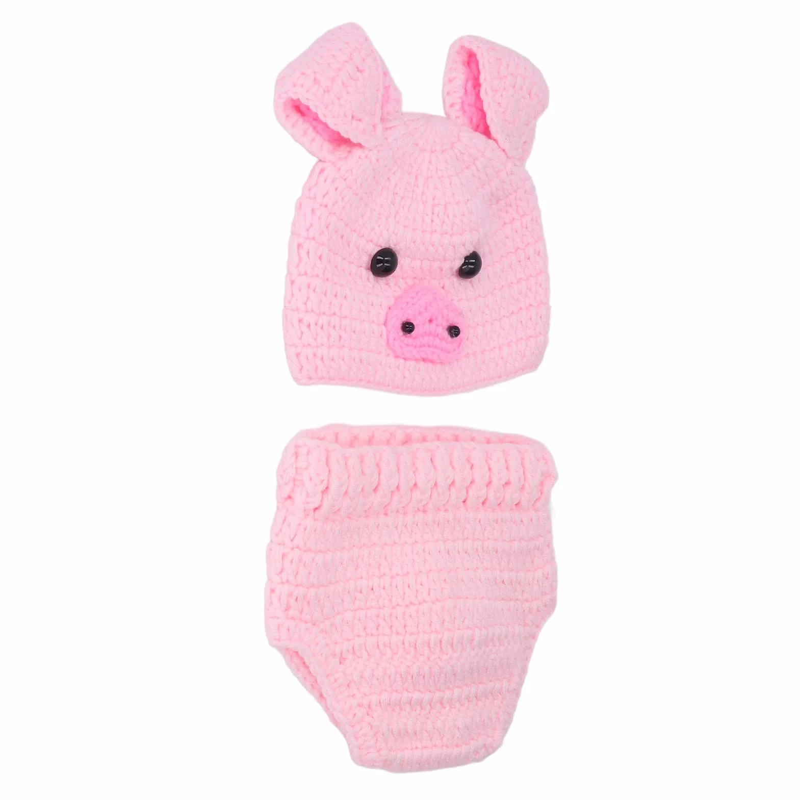 Alomejor Kostiumy dla Dzieci, Rekwizyty Fotograficzne z Wełnianych Wygodne i Zwierzęce Kostiumy na Halloween dla Noworodków Sesje Zdjęciowe (PINK)