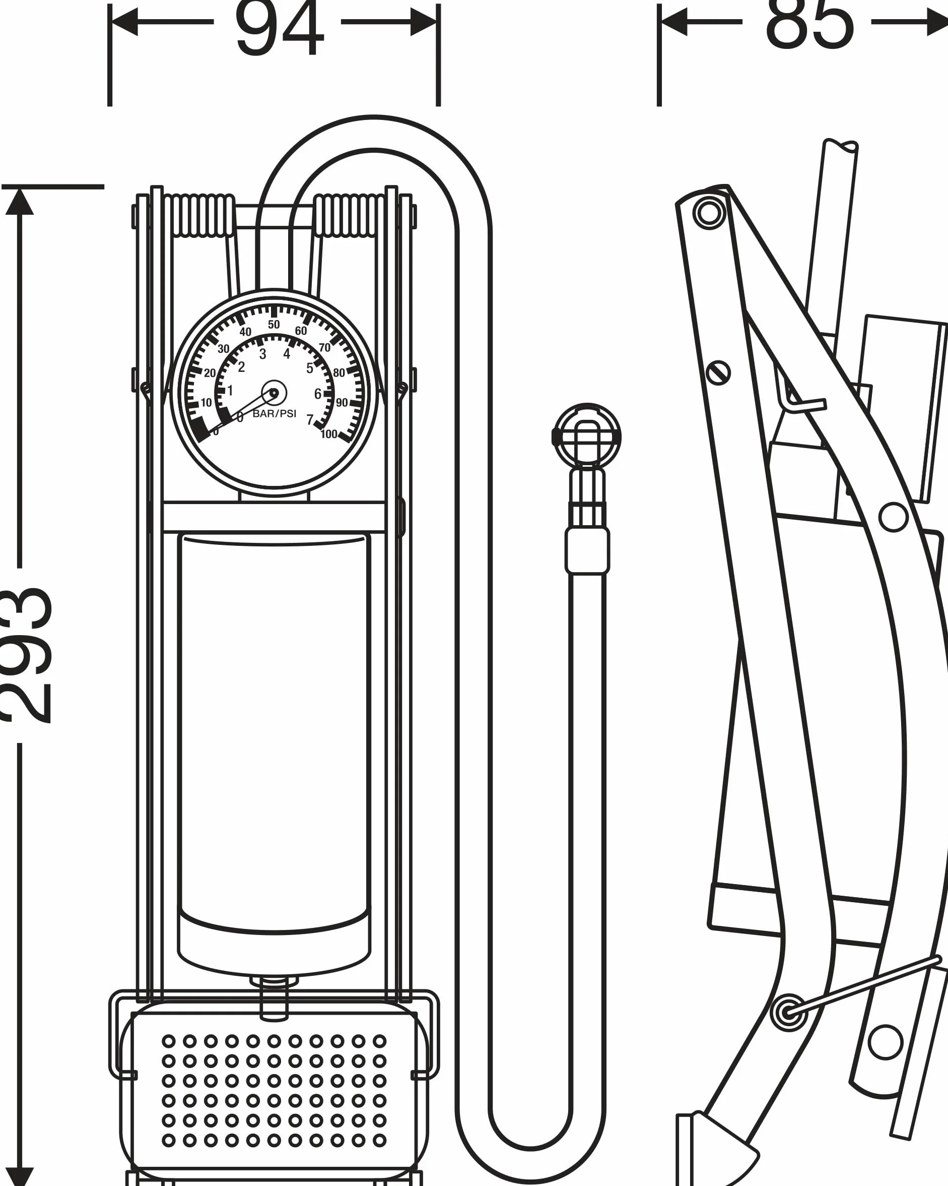 OSRAM TYREinflate 10 ESSENTIAL pompka nożna pedał antypoślizgowy pojedynczy cylinder