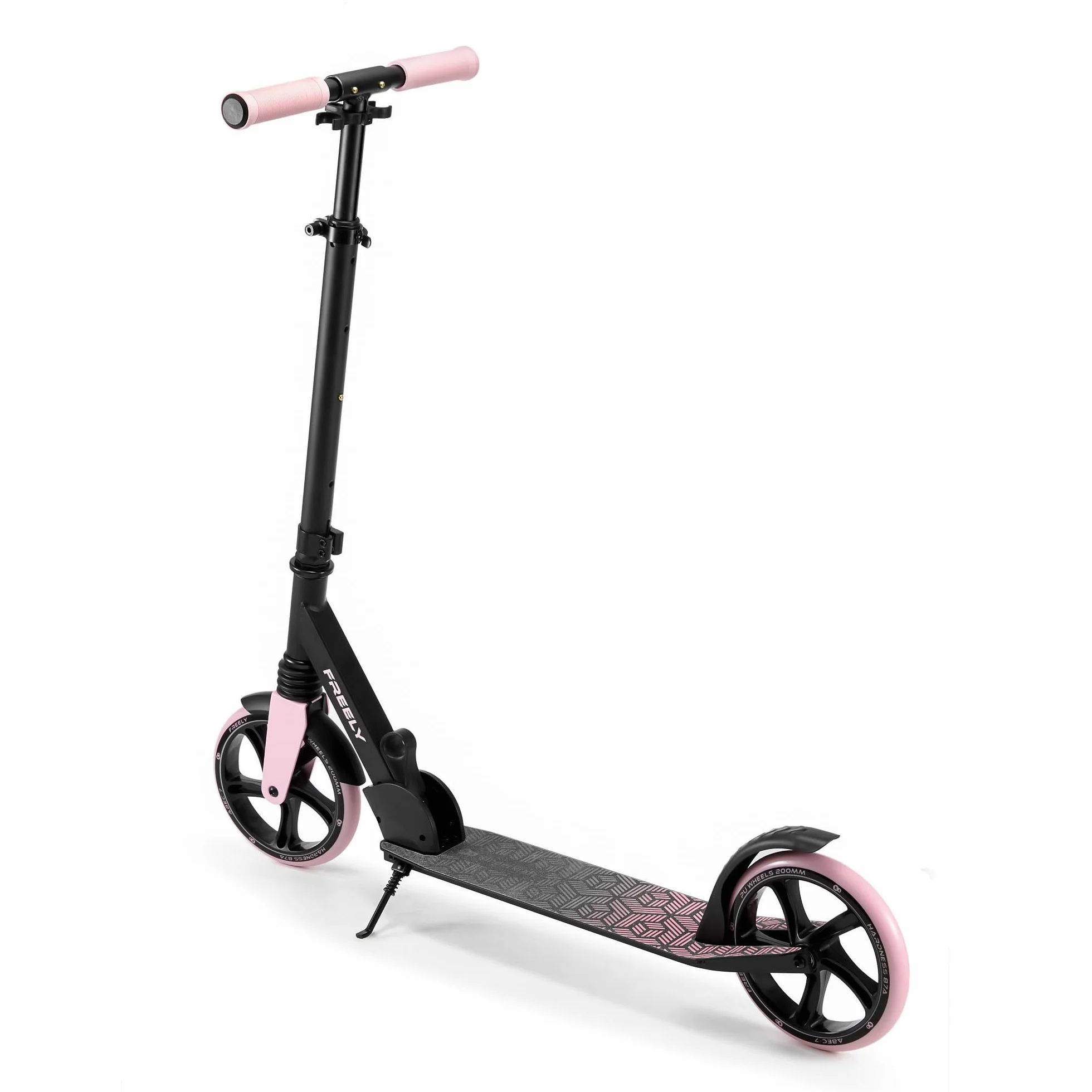 Kinderkraft Freely Scooter hulajnoga dla dzieci od 3 lat, do 100 kg, szybkie składanie, kółka z polipropylenu, różowa