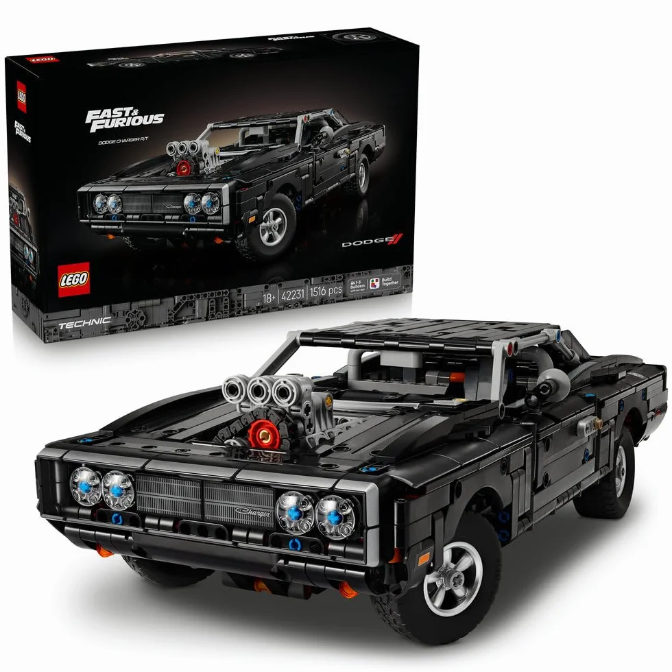 LEGO Technic Samochód Fast and Furious Dodge Charger R/T, zestaw konstrukcyjny dla dorosłych z filmu Szybcy i wściekli, ozdoba do salonu lub biura, pomysł na prezent urodzinowy dla mężczyzny 42231