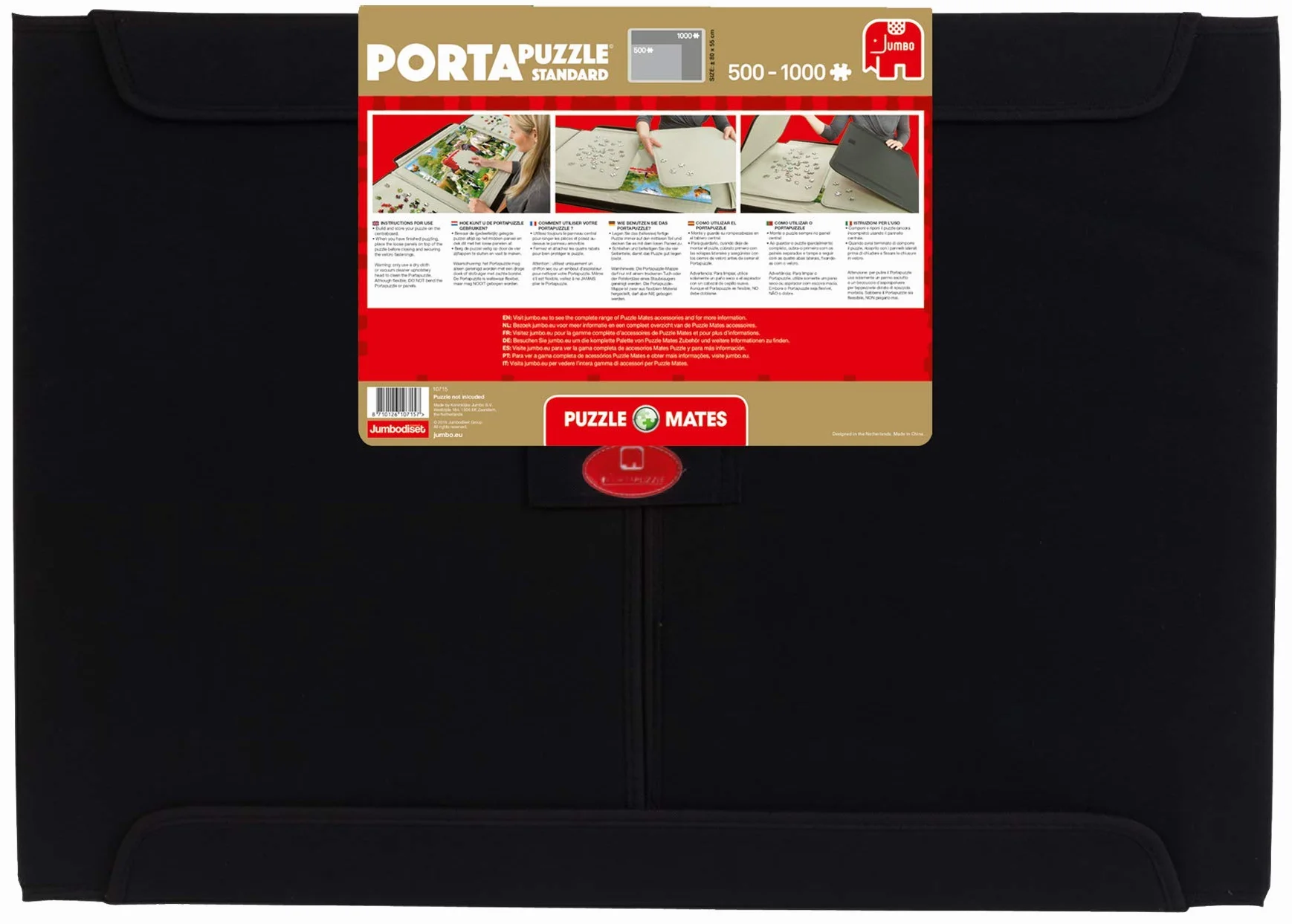 Jumbo Porta Standard Mata do Puzzli, Czarny, Do 1000 elementów