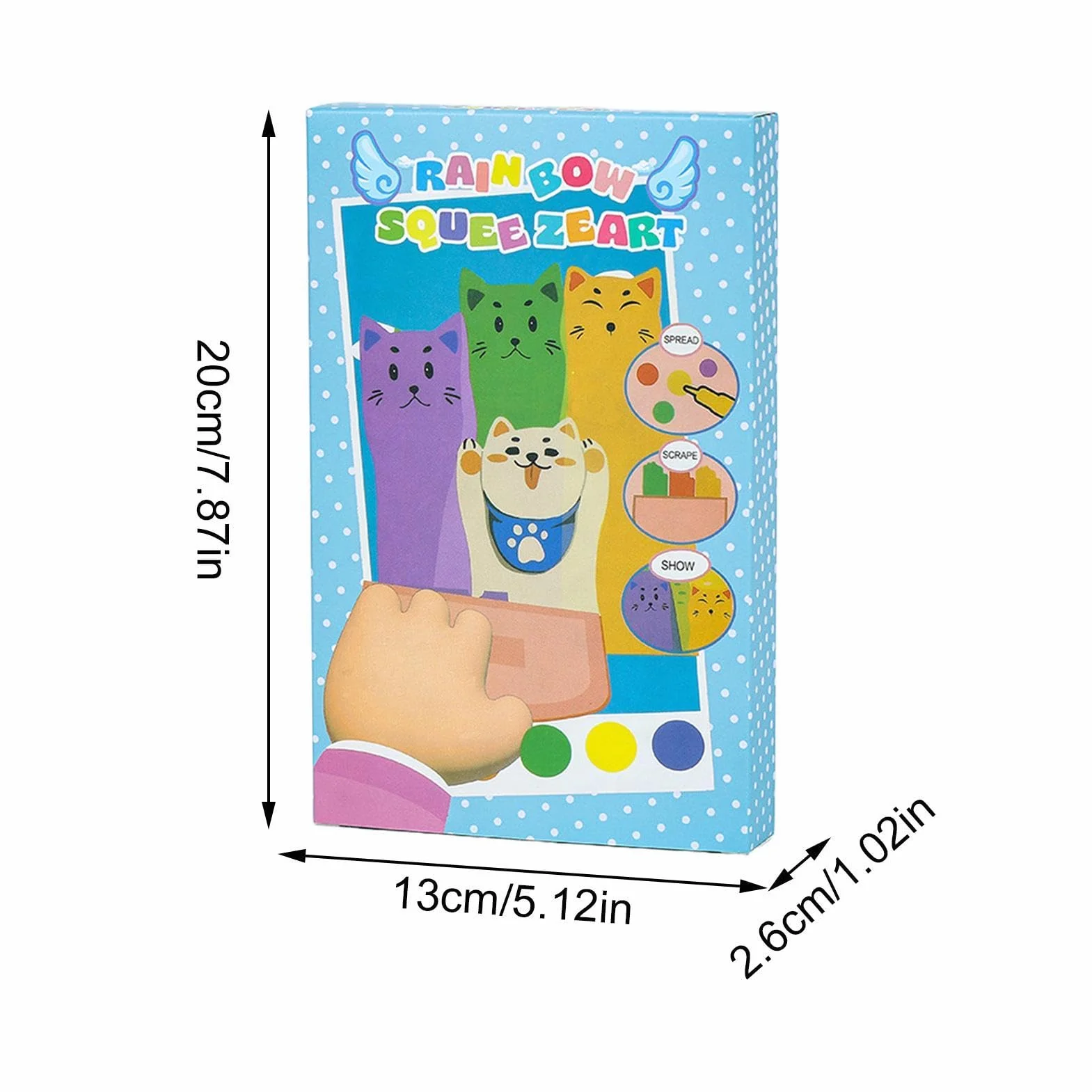 Rainbow Squeeze Art Kit - DIY Postcards Kids Painting Kit for Boys Girls, Fine Motor Skills Classroom Home School Birthday, Creative Craft Activity Set for Children Learning, Fun Art Play
