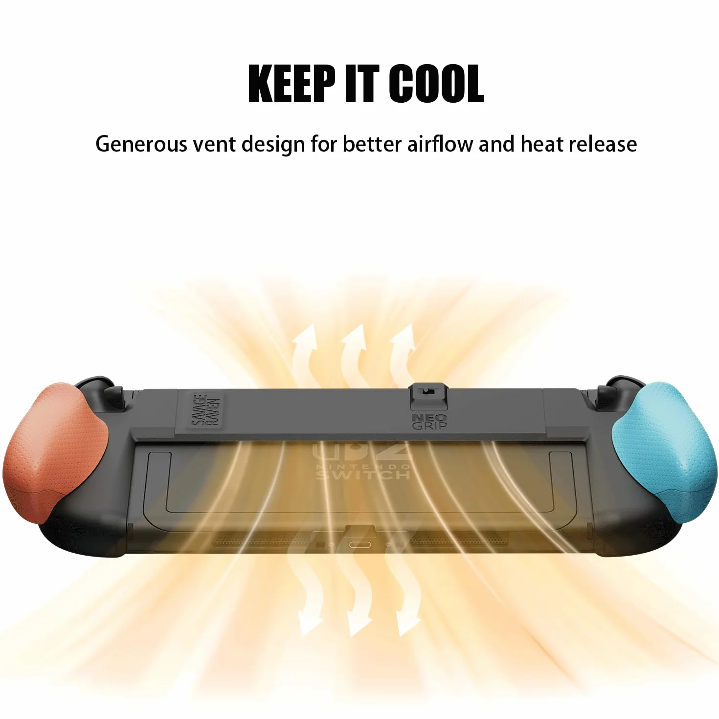 Savage Raven by Skull & Co. NeoGrip do Nintendo Switch 2: Ergonomiczna twarda obudowa z wymiennymi uchwytami [pasuje do wszystkich rozmiarów dłoni] [bez etui do noszenia] - jasnofioletowe + jasnozielone