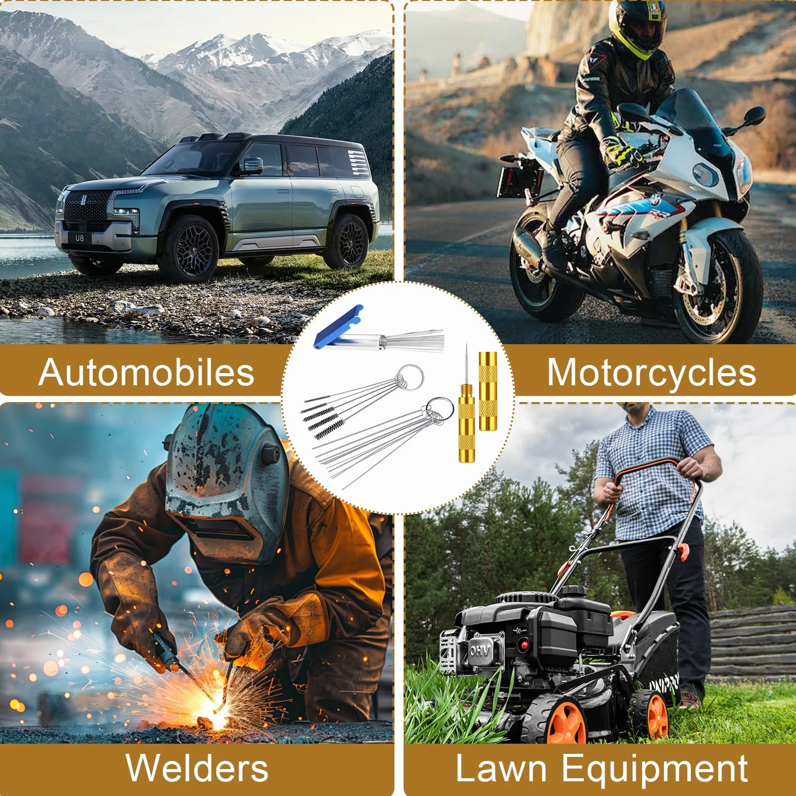 Zestaw do czyszczenia gaźników 13 części + 10 igieł do motocykli