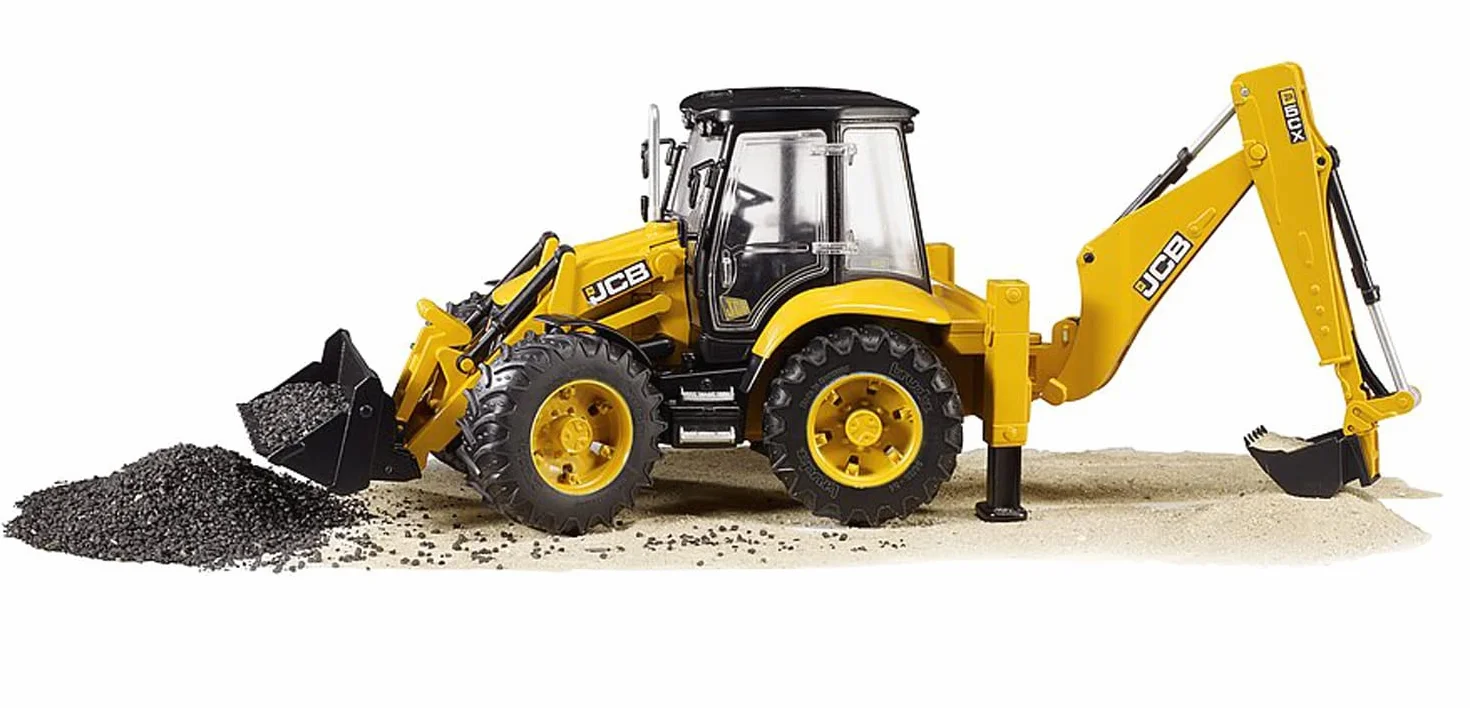 bruder 02454 - Koparka JCB 5CX eco - 1:16 Pojazd budowlany, Plac budowy, Łyżka, Koparka, Robotnik, bworld, Maszyna budowlana, Zabawka