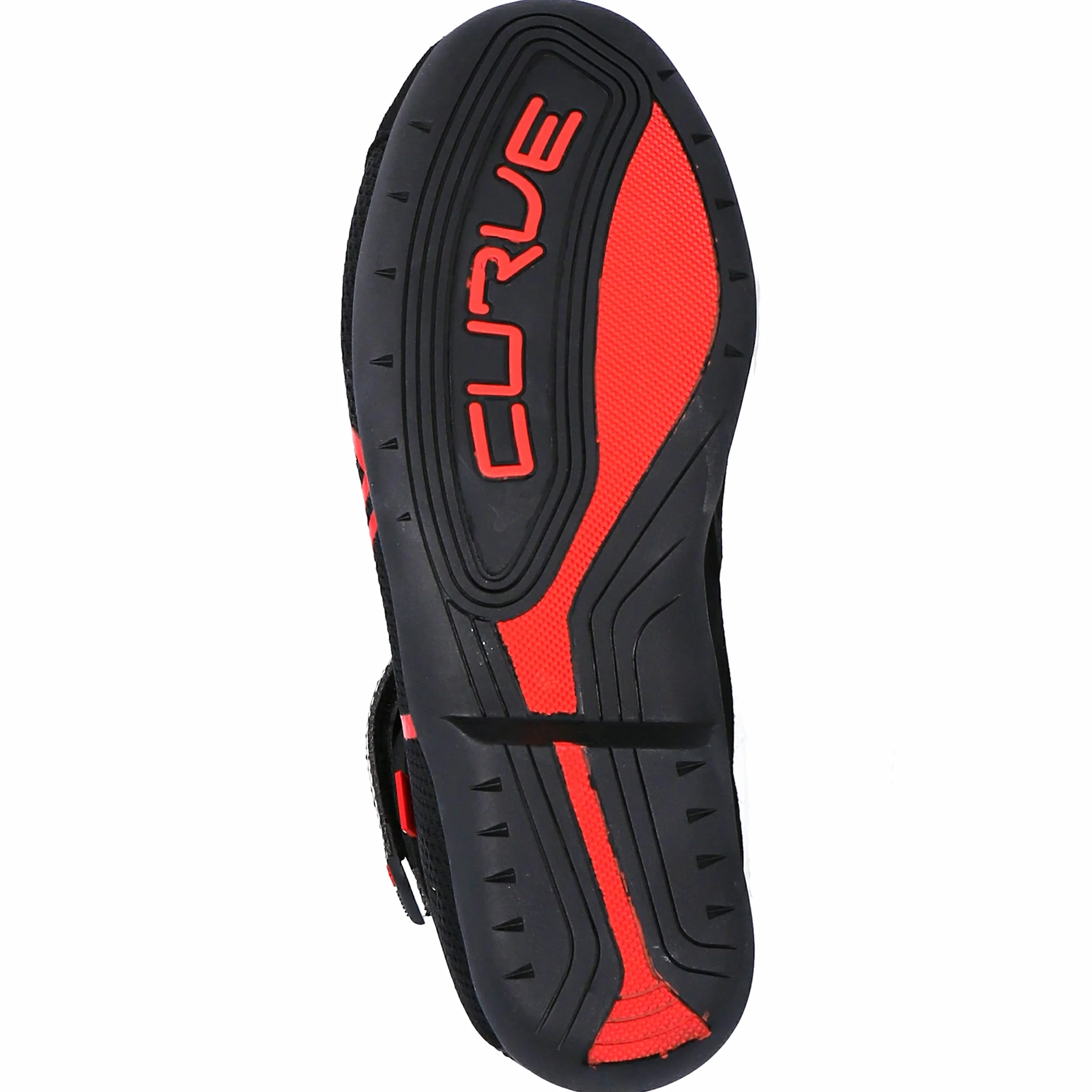 CURVE Czarne/czerwone buty motocyklowe Rubi | Mężczyzna i kobieta | Mikrofibra | Miejskie zastosowanie | Wzmocnienie zmiany biegów, czerwone detale, koronki, podeszwa antypoślizgowa | homologacja CE
