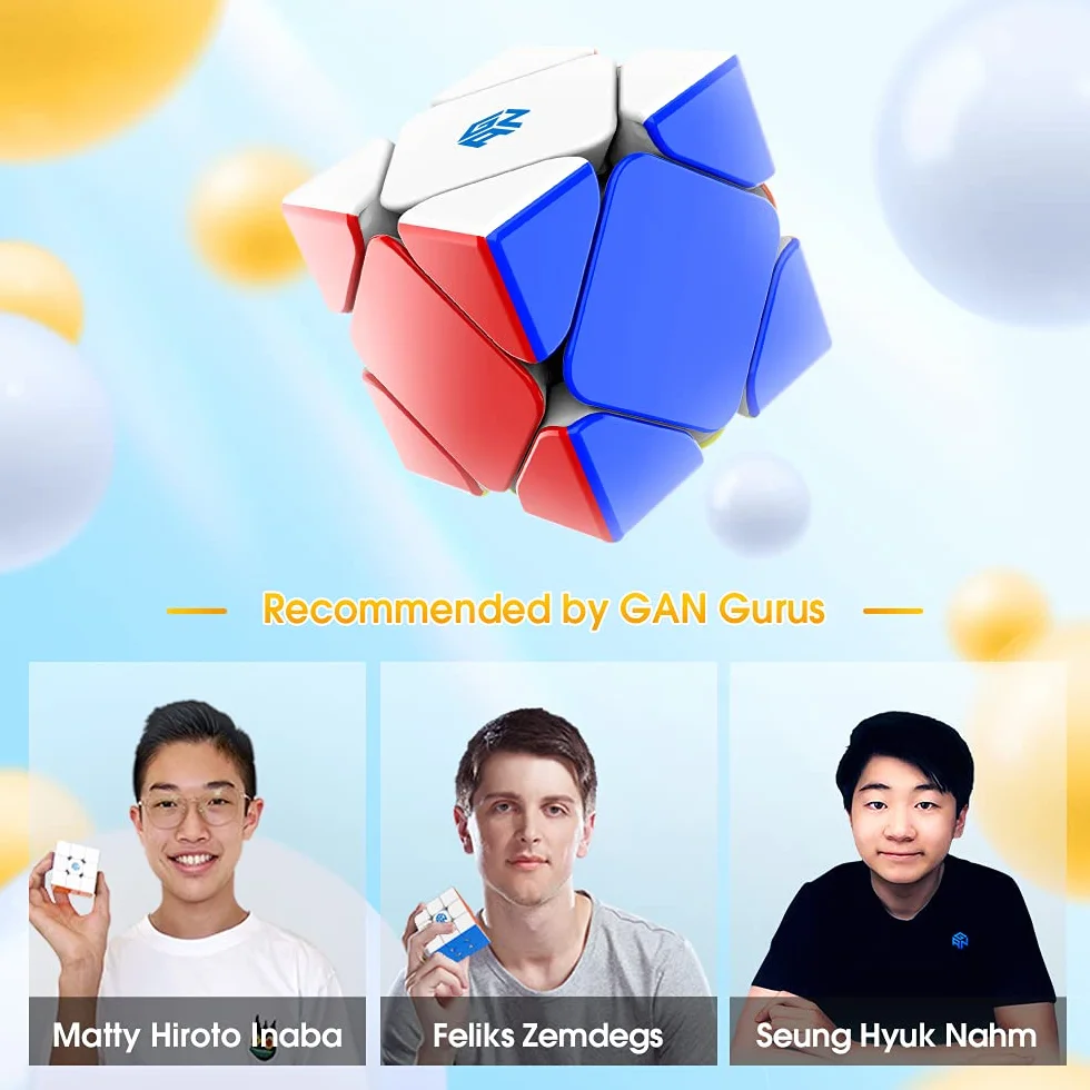 GAN Skewb Magnetyczna Kostka Speed Cube,Szybko i płynnie obracaj kostkąz 8 Magnesów(Wersja Podstawowa)