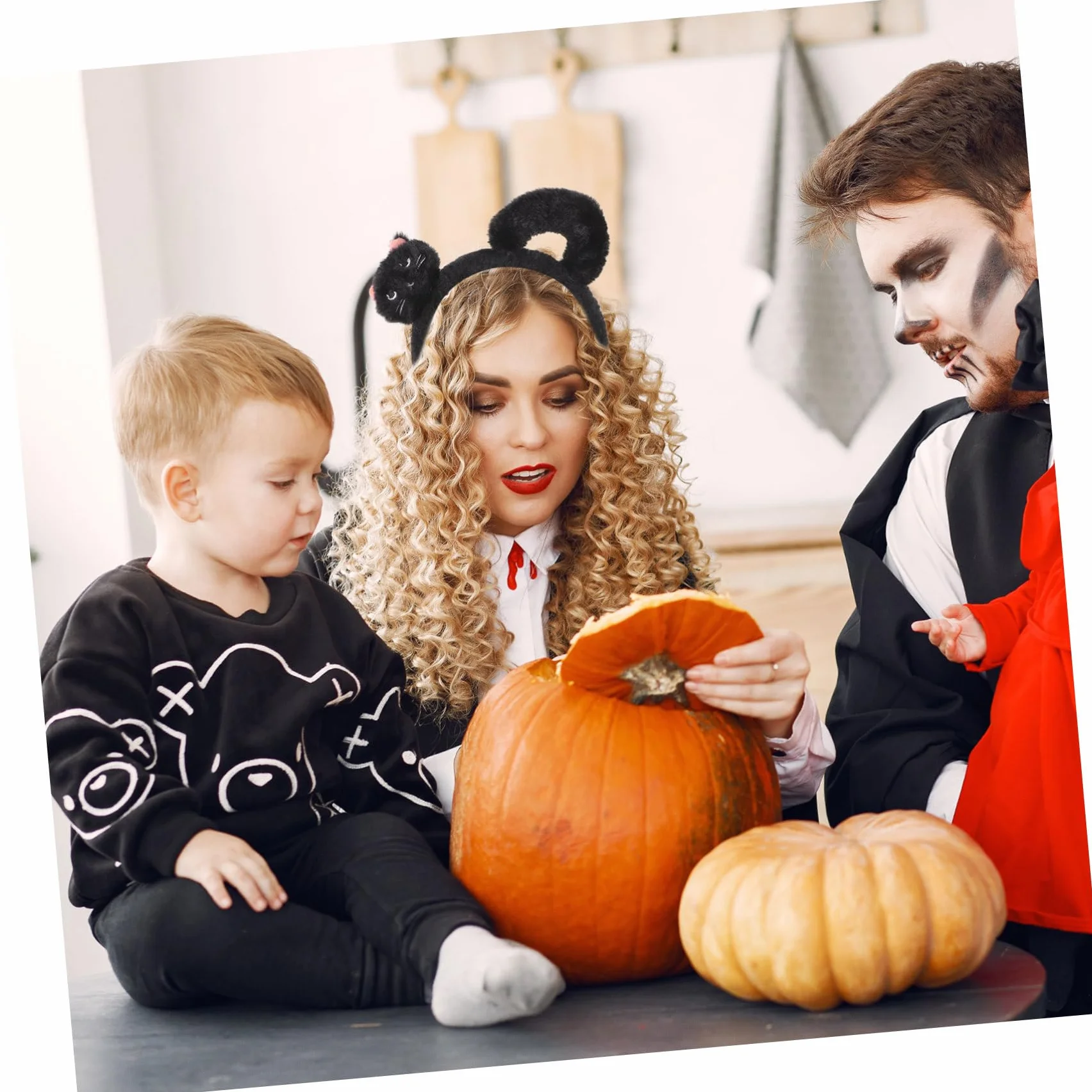 Abaodam Opaska Na Głowę Z Kotem Na Halloween Czarna Opaska Na Głowę Z Kotem Dla Kobiet I Dziewcząt Dodatek Na Imprezę Cosplay