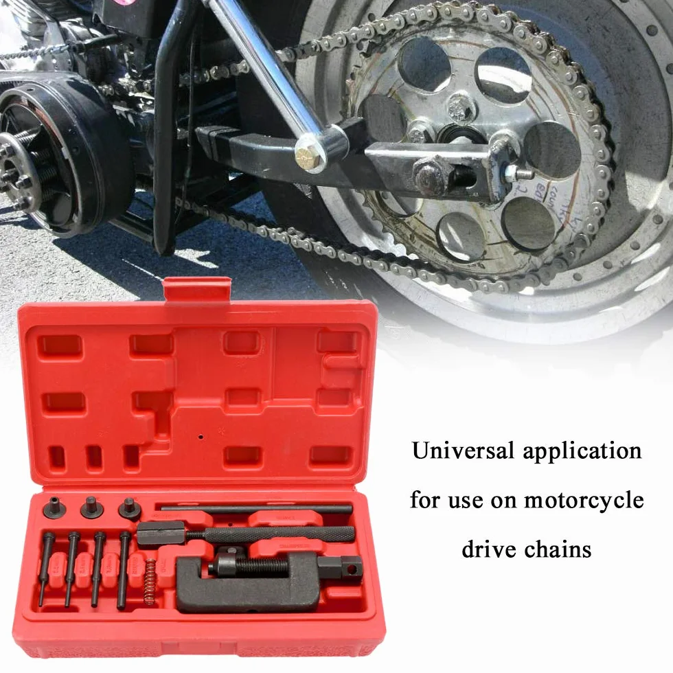 Zestaw narzędzi do łamania łańcucha motocyklowego z walizką