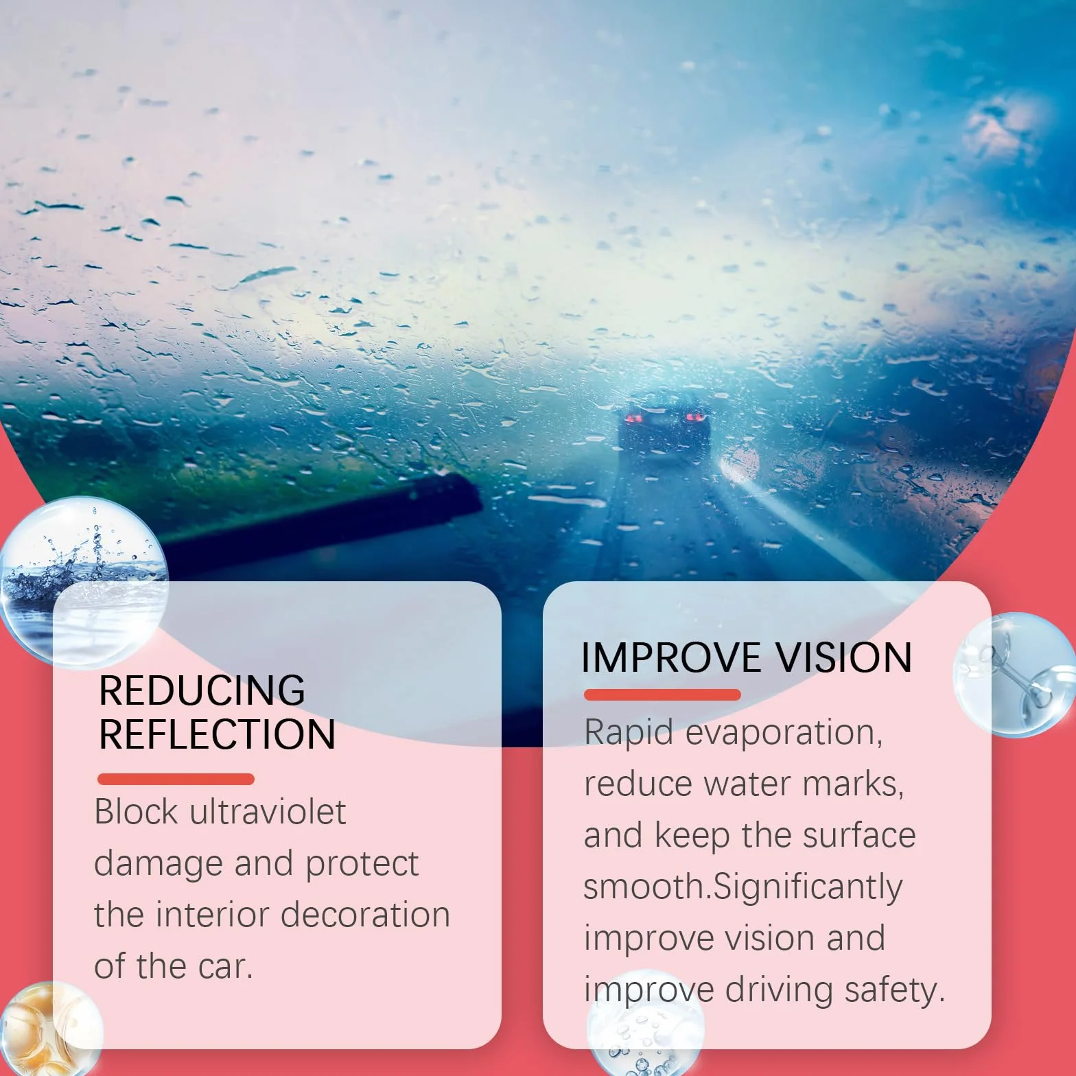 Automotive Oil Film Cleaning Brush, Hydrofobowa powłoka przedniej szyby, Powerful Car Glass Oil Film Stain Emover, Automotive Oil Film Cleaning Brush, płyn do czyszczenia folii olejowej Szkło, 01