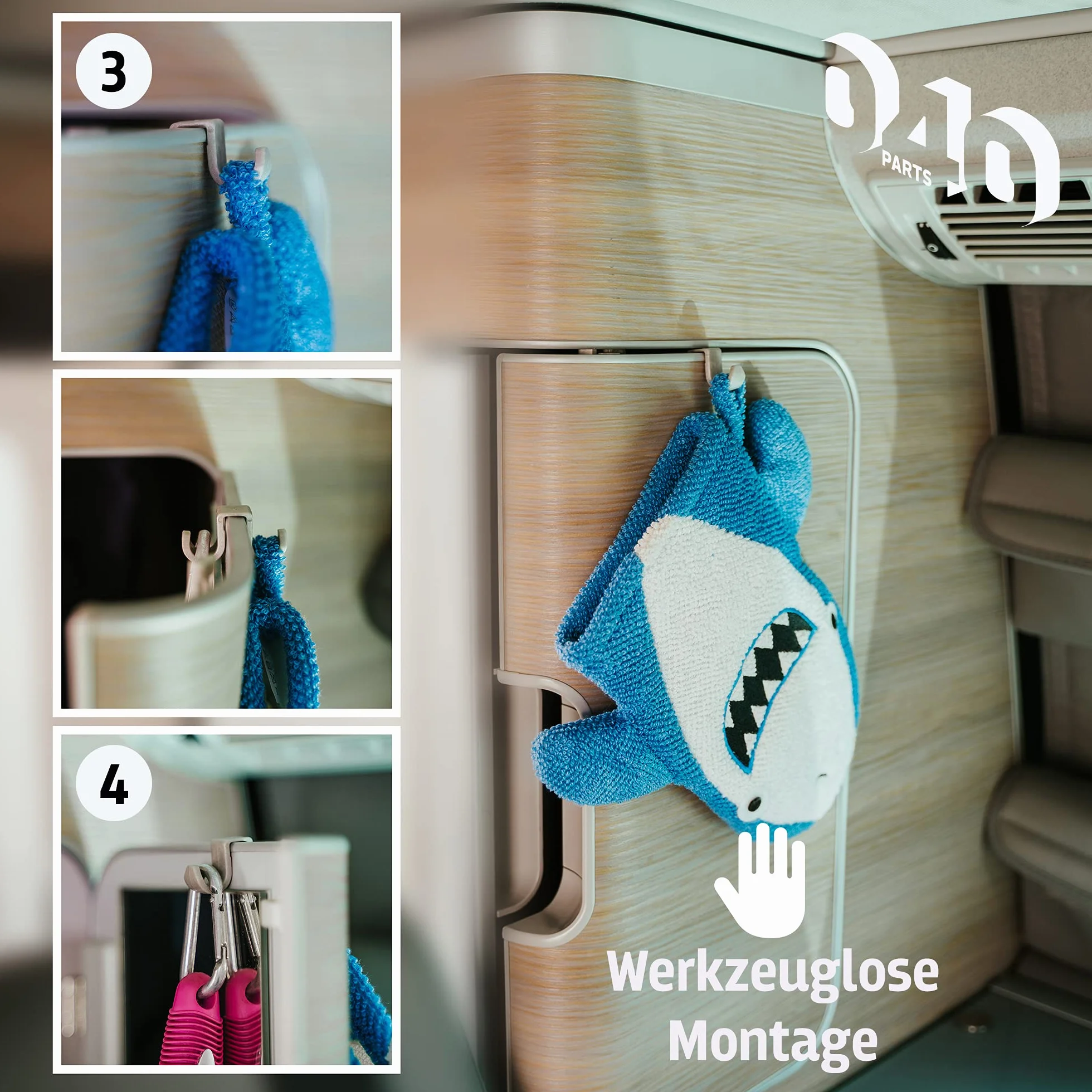 mixcover 040 części zestaw 10 haczyków pasuje do VW California T5 T6 T6.1 Bulli Camper Ocean Coast Comfortline