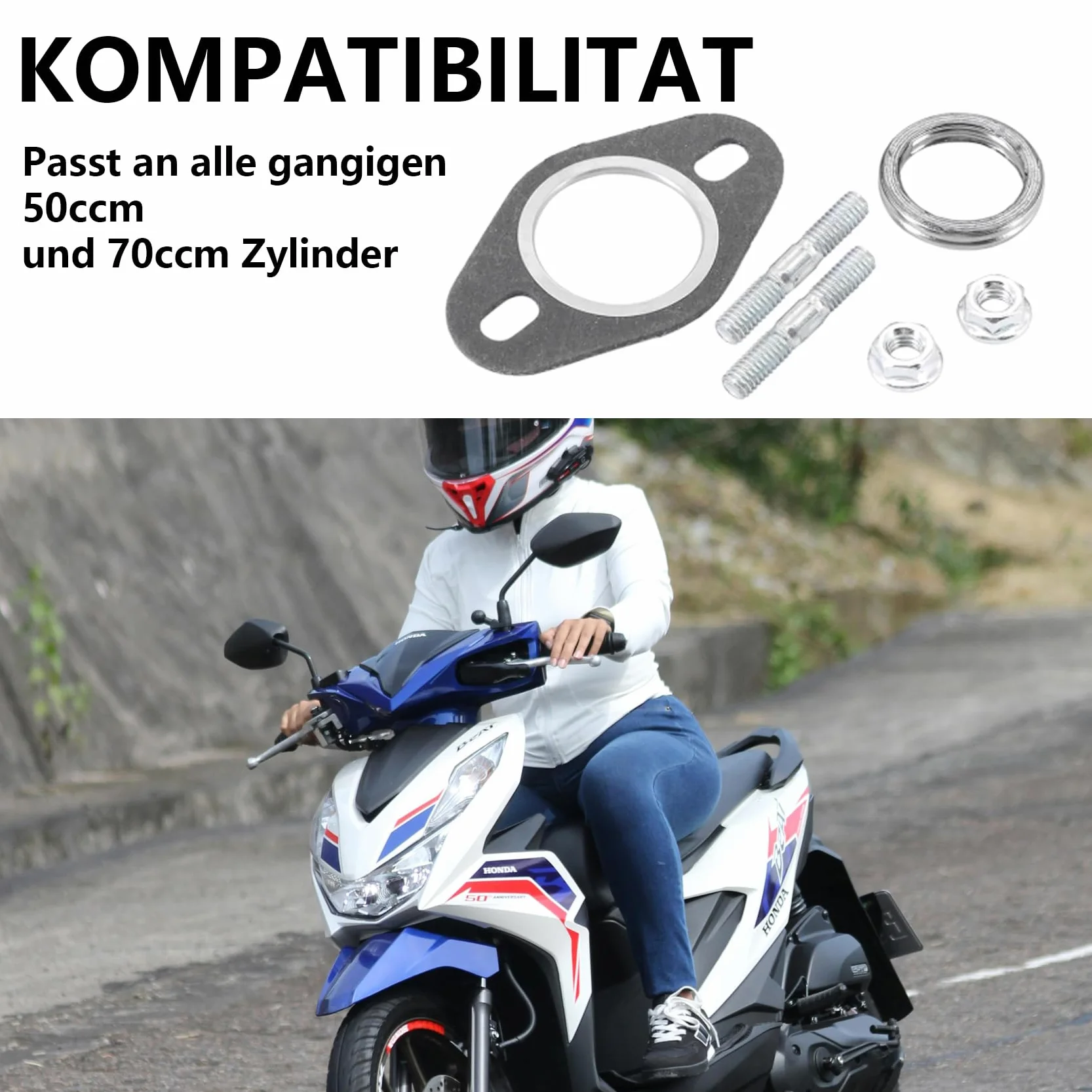 ANBOO Uszczelka do rury wydechowej Speedfight 2 50 cm³ Aerox SR 50 zestaw