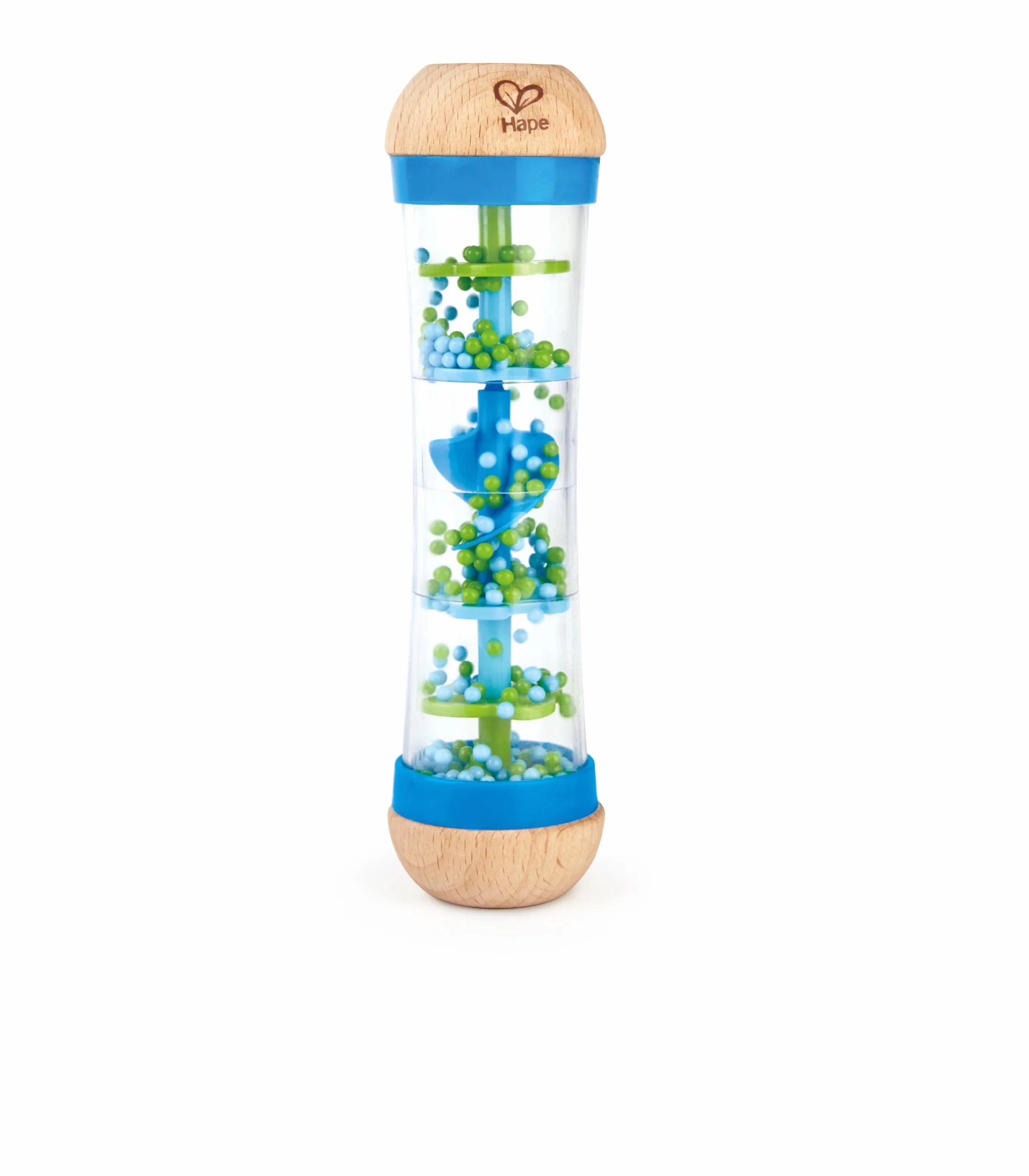 Hape Rainmaker , Mini Rattle Wooden Rainmaker Toy, Blue