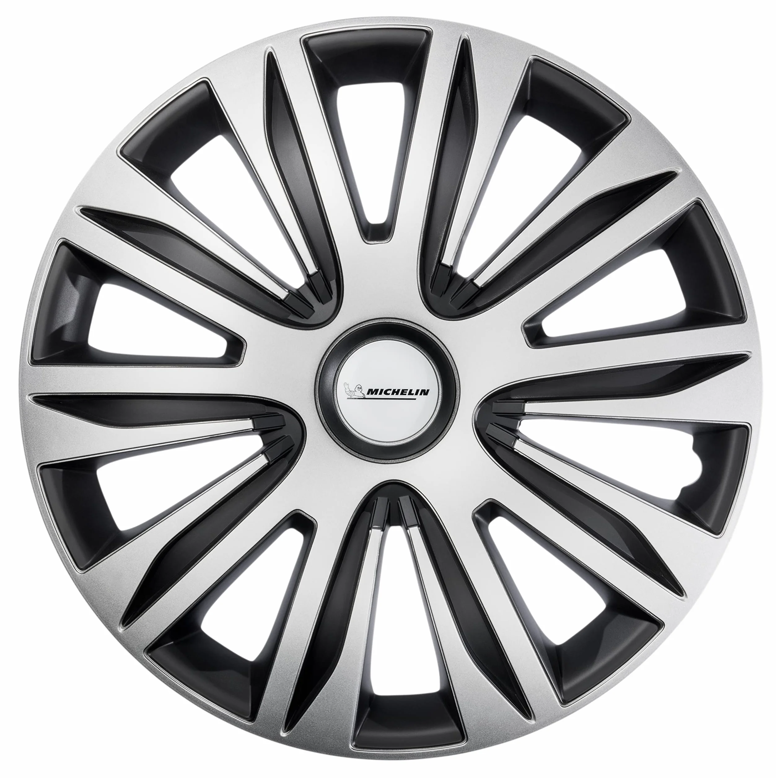 MICHELIN Kołpak MX-ABS 15 cali uniwersalna osłona ozdobna zestaw 4 sztuk czarny srebrny