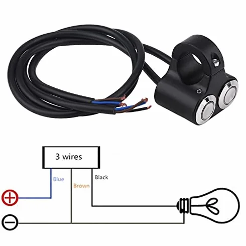 przełącznik kierownicy przełącznik sterujący kierownicy motocykla włączanie/wyłączanie ręczny przycisk powrotu 7/8 cali 22 mm uniwersalny przełącznik reflektorów wskaźnik LED ze stopu aluminium (typ