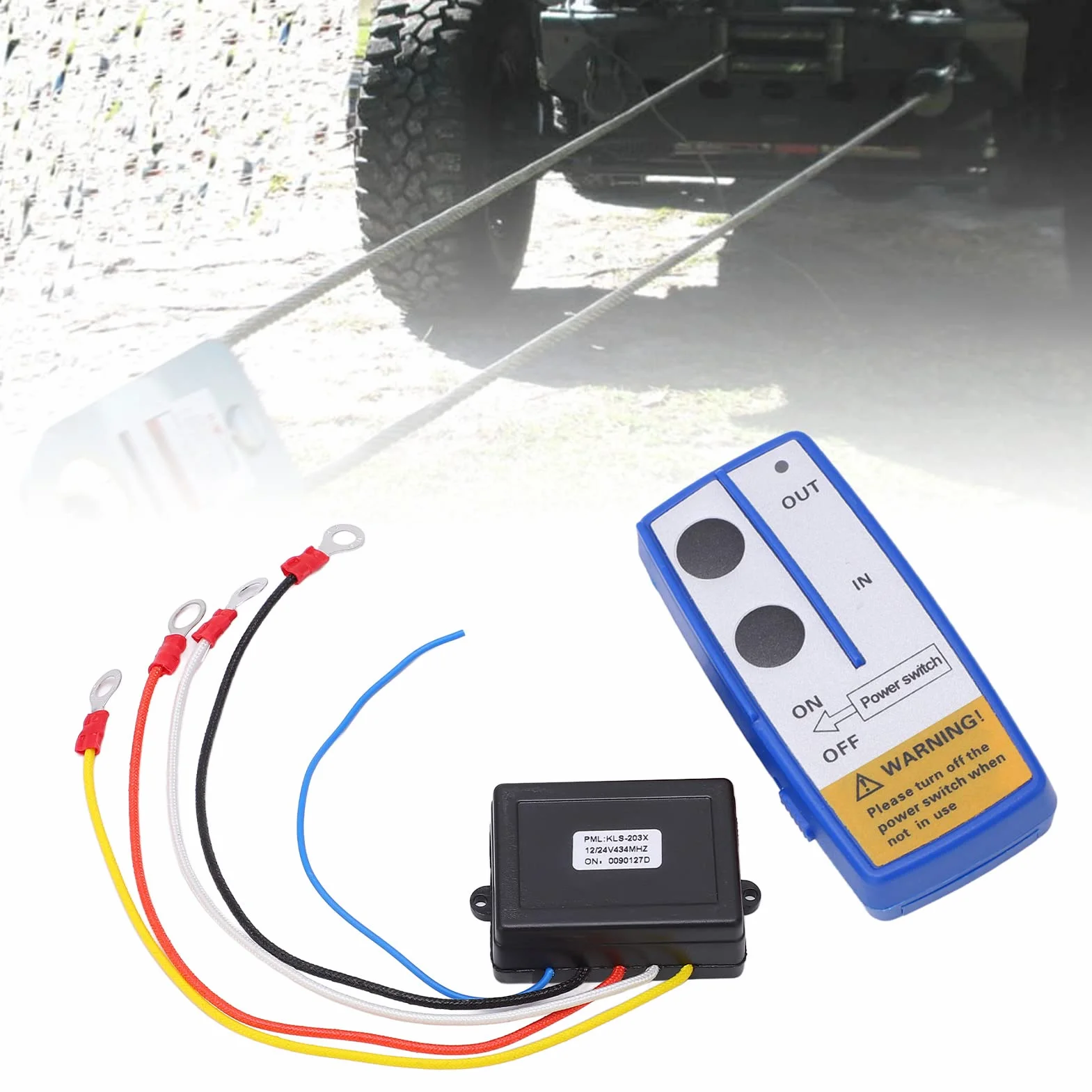 Aramox Universal Winch Wireless Remote Control Switch Kit 12V 24V do Ciężarówki ATV SUV
