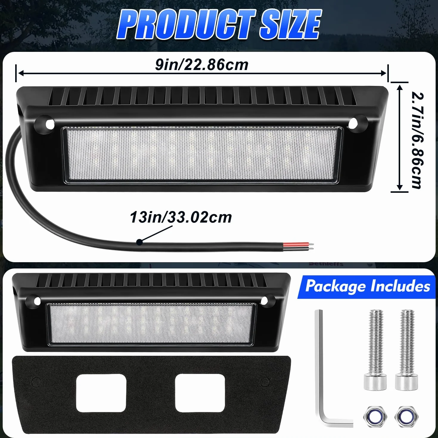 SUPAREE Oświetlenie LED 12 V lampa kempingowa zewnętrzna markiza 6000 K biała 2000 lm IP67 wodoodporna