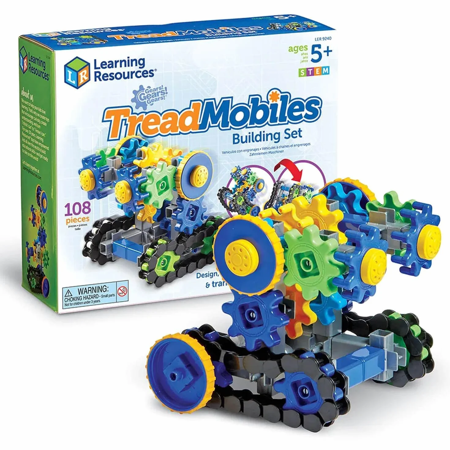 Learning Resources Gears! Gears! Gears! Treadmobiles Budynek 108-Kawałek Zestaw