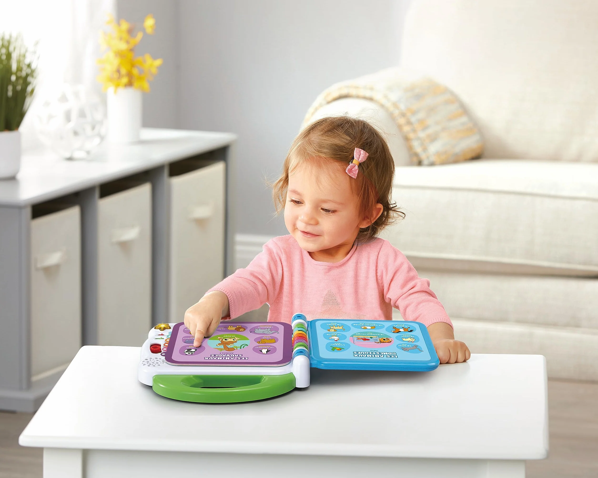 VTech Moja pierwsza ilustrowana książka - Le Mie Prime 100 słów, dwujęzyczna książka dla dzieci, książka sensoryczna w języku włoskim i angielskim, książka dla noworodków z 3 trybami, z bateriami, 18