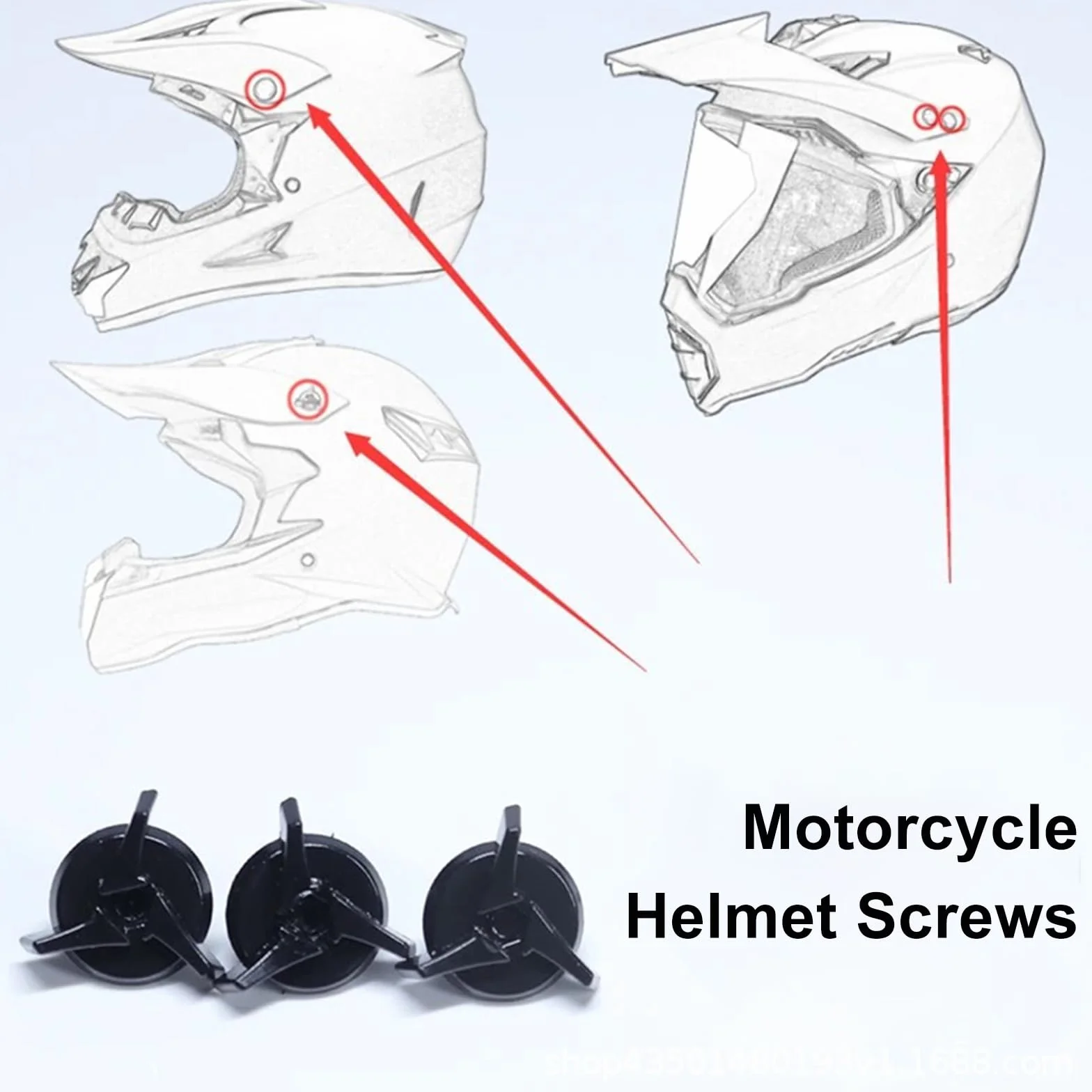 Zapasowe śruby do kasku motocyklowego, zestaw 8 sztuk, z 1 pudełkiem z tworzywa