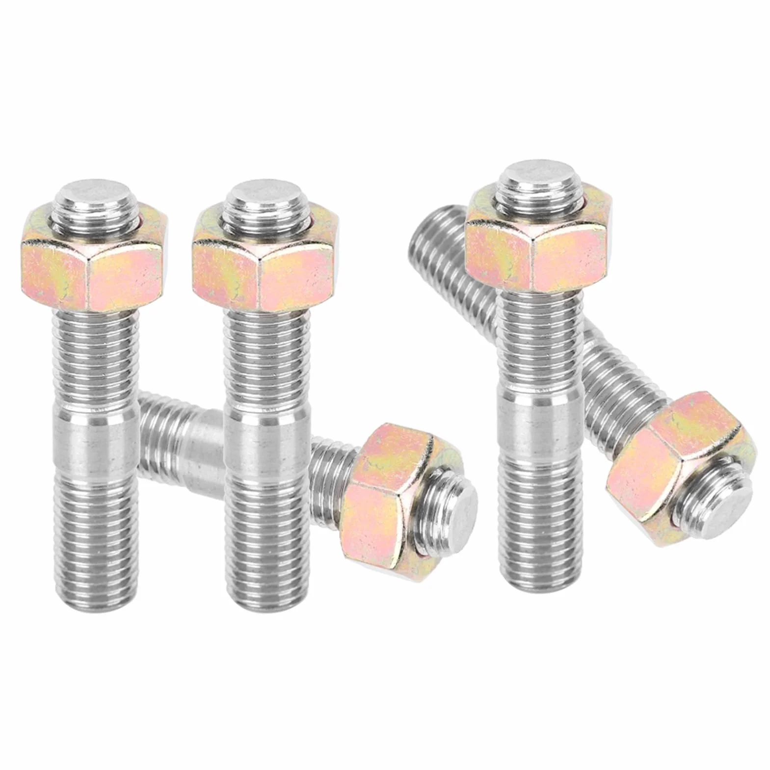 Zestaw Szpilek, Zestaw Szpilek Turbo M10x1.25 50mm, 5 Szt. Nakrętek i śrub z łbem, Zestaw Naprawczy ze Stali Nierdzewnej Pasuje do DSM 1G, EVO1~10