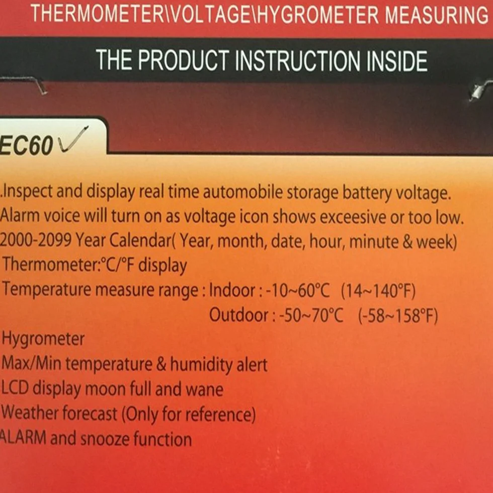 Cyfrowy termometr samochodowy higrometr 12 V LCD 1 4-calowy